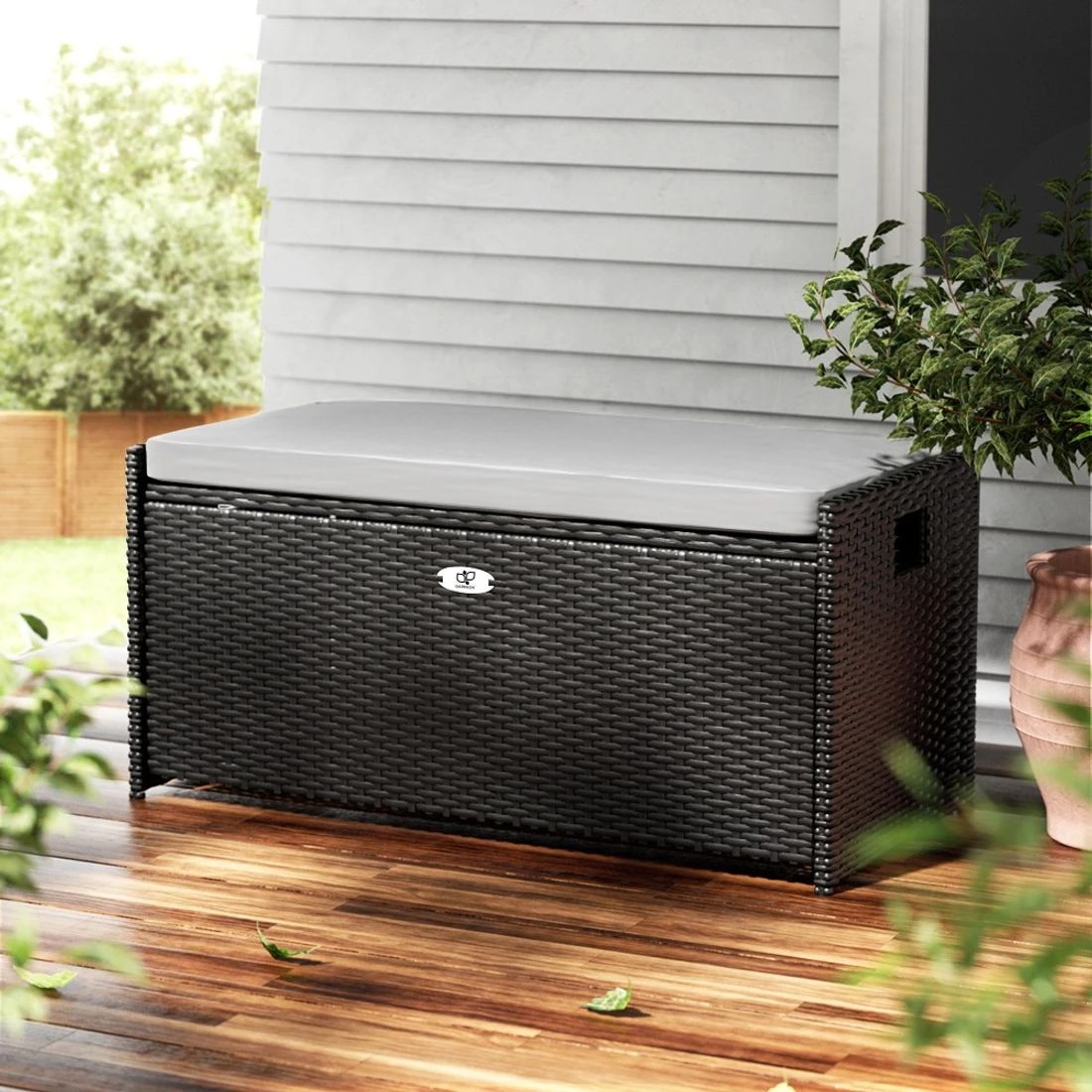 3 Gardeon Outdoor Storage Bench - Black, 3 of 7