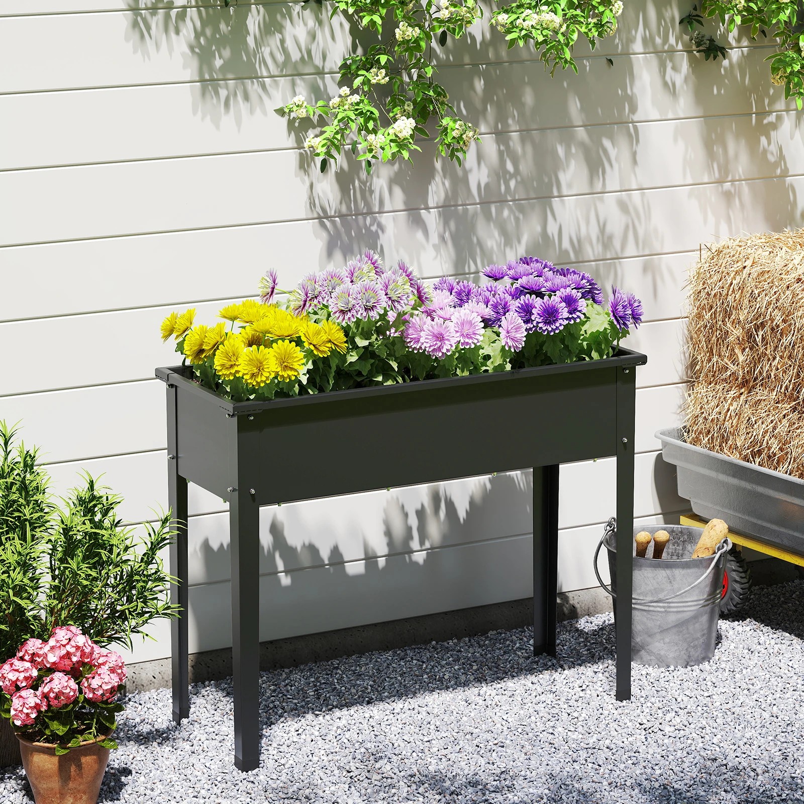 3 Costway Raised Garden Bed Elevated Metal Planter Box w/Drainage Holes 100x40x80CM, 3 of 4