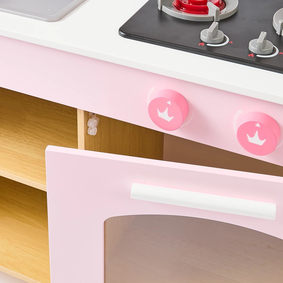 5 Disney Princess Wooden Kitchen with Light and Sound Stove Toy, 5 of 10