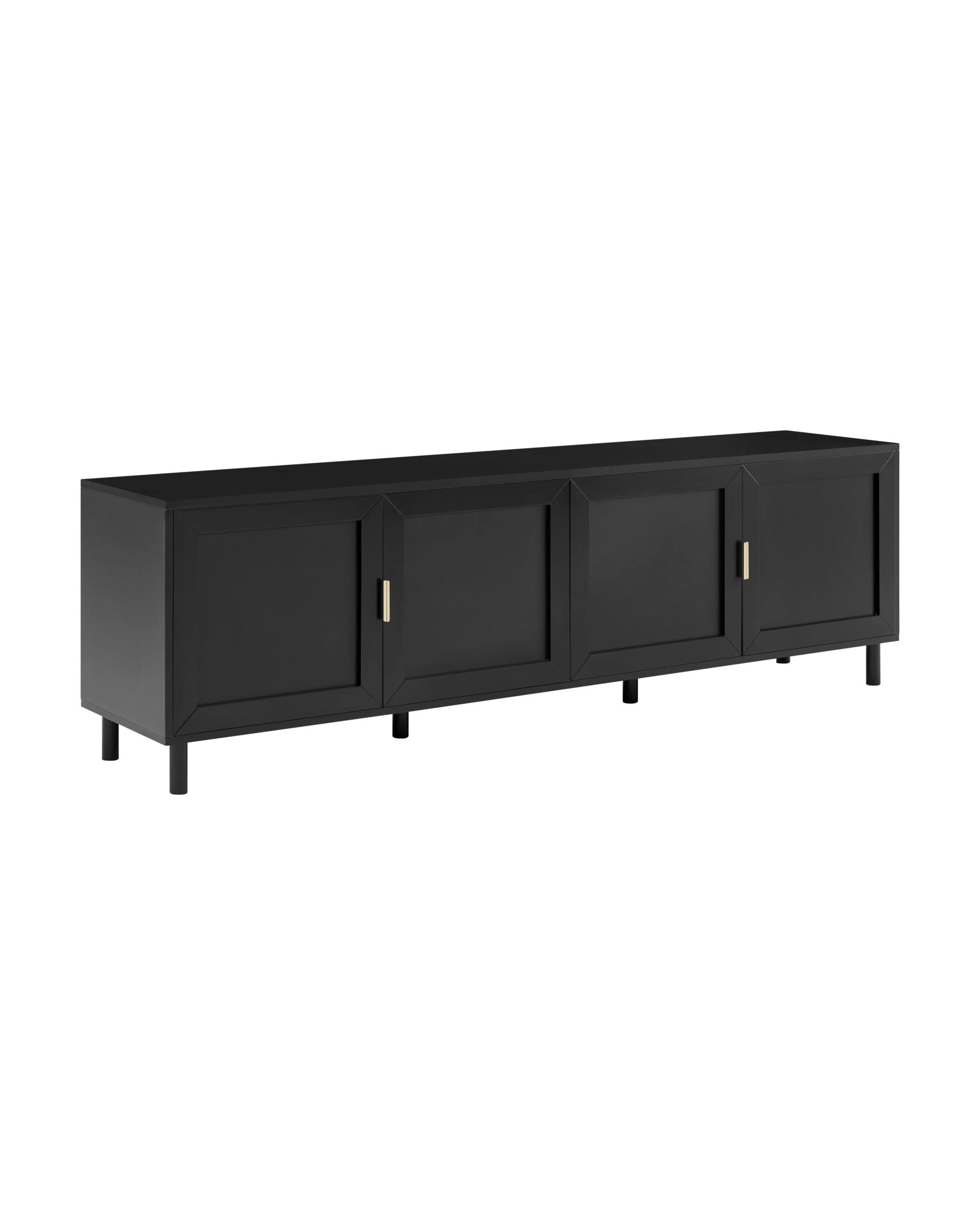 1 Kodu Lowline TV Entertainment Unit 4 Doors - Black, 1 of 8