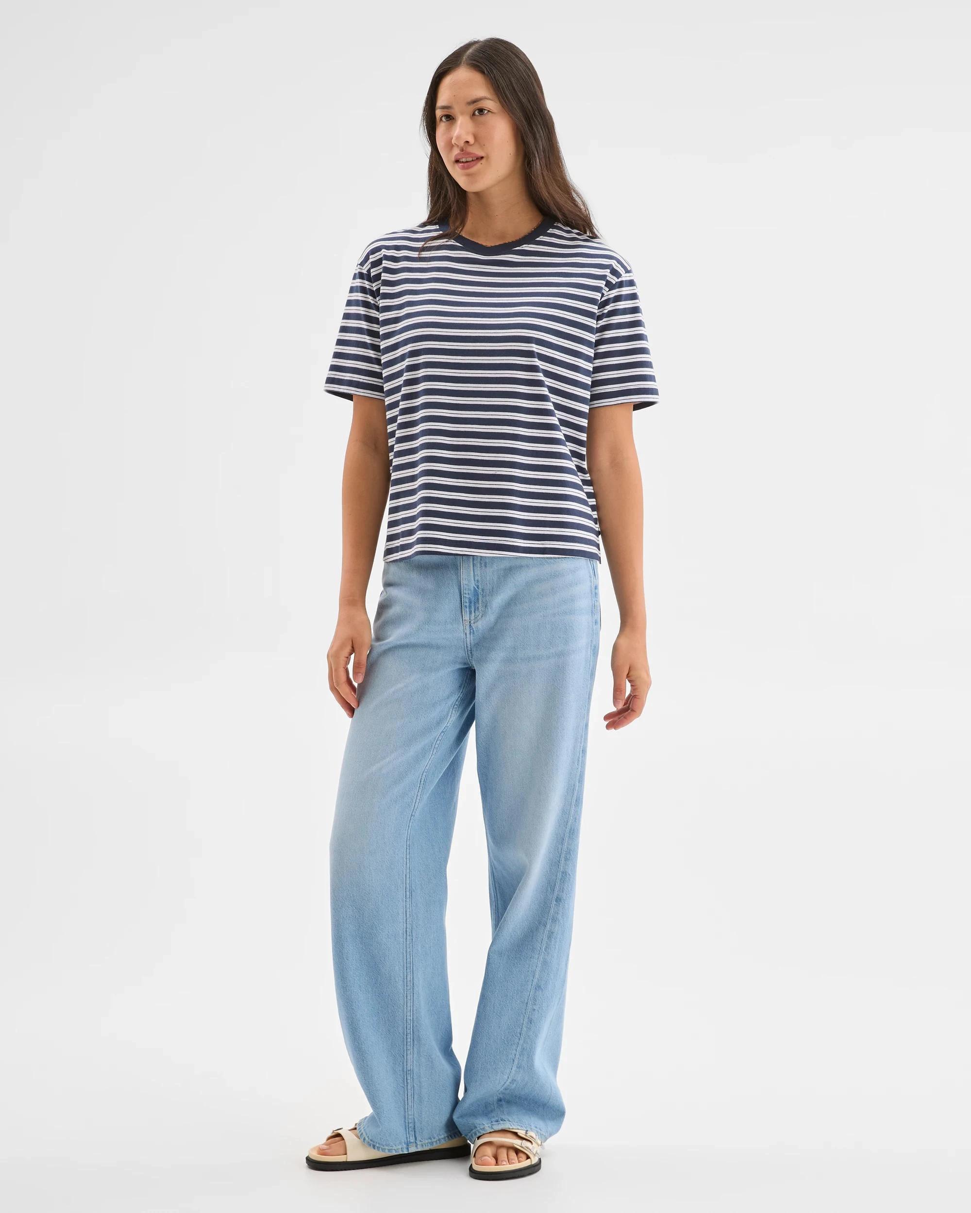 1 Target Australian Cotton Step Hem Boxy Crop T-Shirt NIGHT/CLOUD, 1 of 5