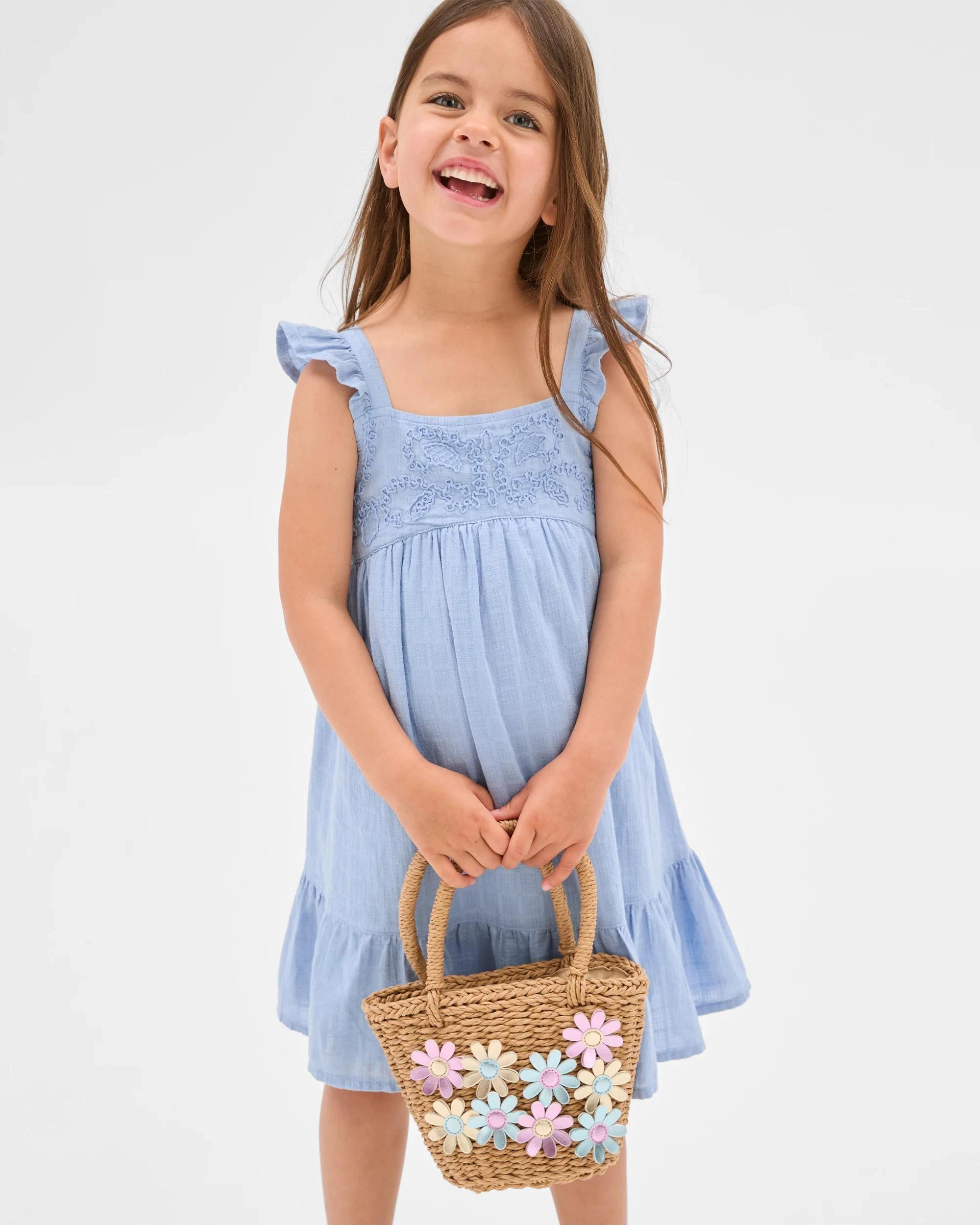 1 Target Australian Cotton Flutter Sleeve Midi Dress BLUE, 1 of 6