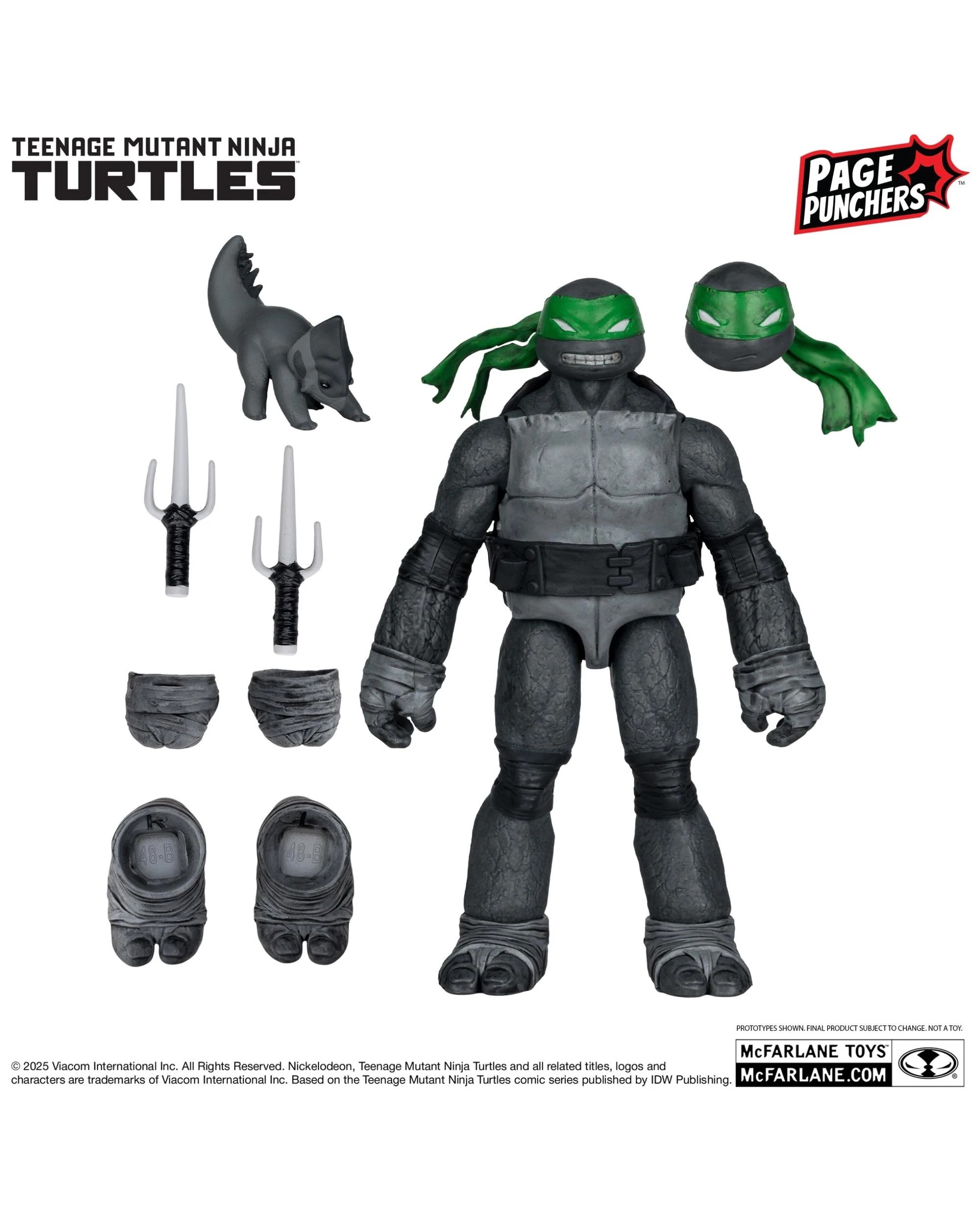 3 Teenage Mutant Ninja Turtles Raphael Black White and Green Page Punchers Red Platinum Edition 5 inch Figure With Comic, 3 of 9