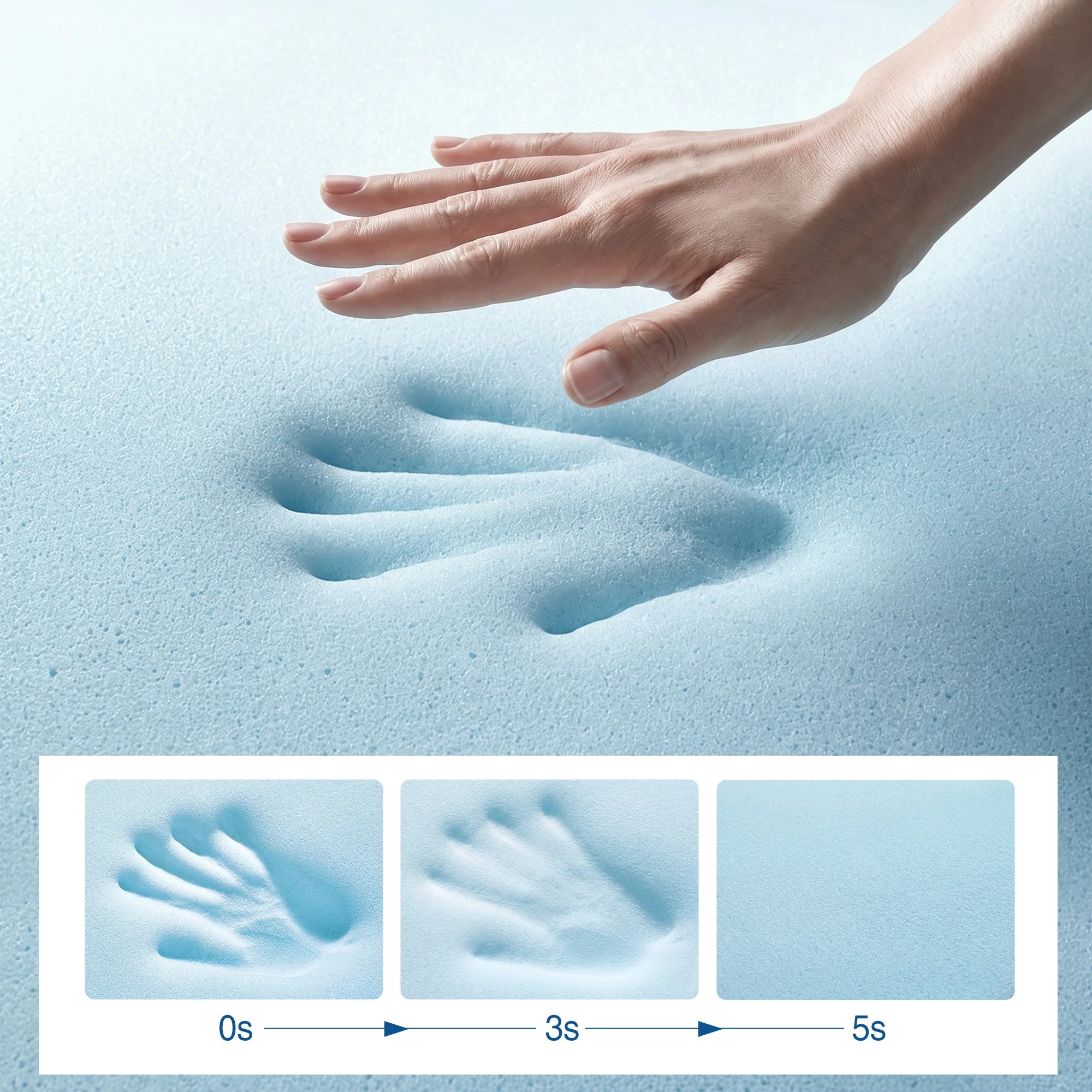 5 RoomSense Single Mattress, 34cm Medium Soft Hotel Bed, Gel Cooling Memory Foam & Tencel Pocket Spring - White, 5 of 9