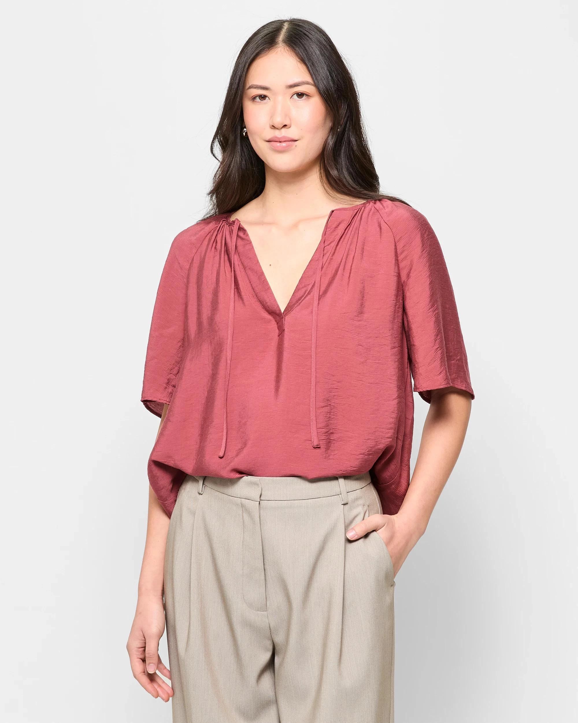 1 Flutter Sleeve Blouse - Preview TERRACOTTA, 1 of 5