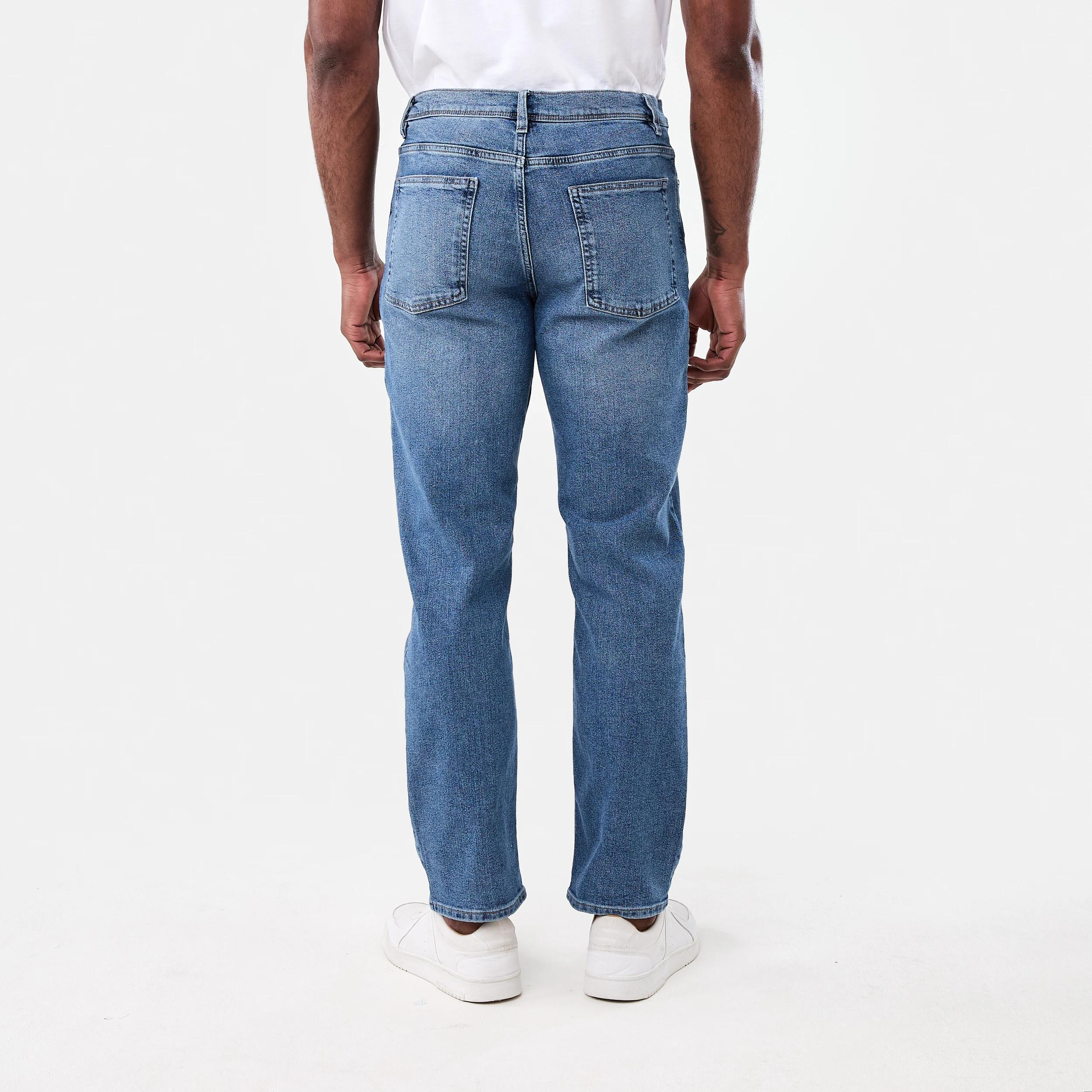 3 Straight Stretch Jeans Mid Wash, 3 of 5