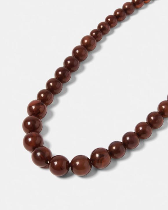Toggle Bead Necklace - Brown