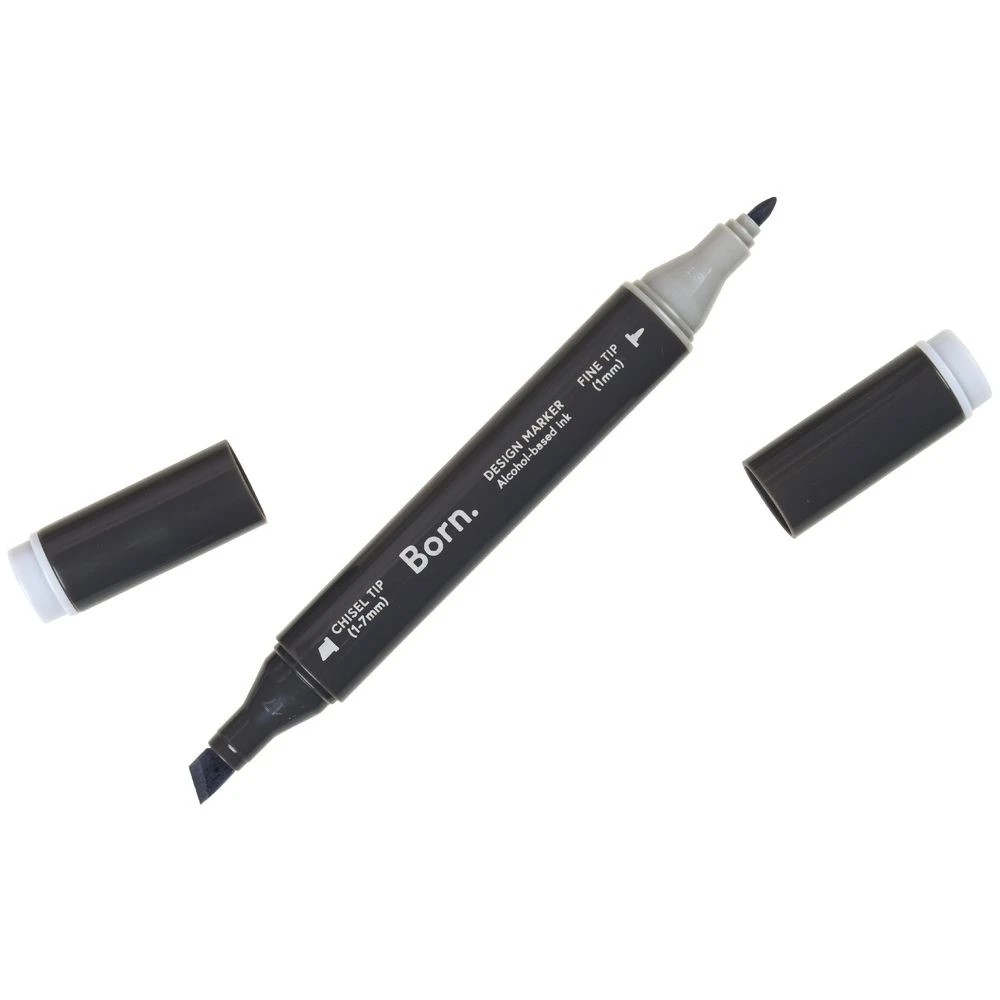 3 Born Professional Dual-Tip Artist Marker Flint Grey BG043, 3 of 4