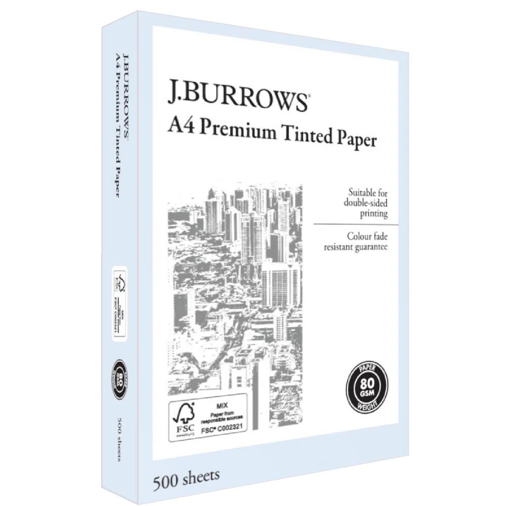 2 J.Burrows Premium A4 Tinted Paper Ream Blue, 2 of 2