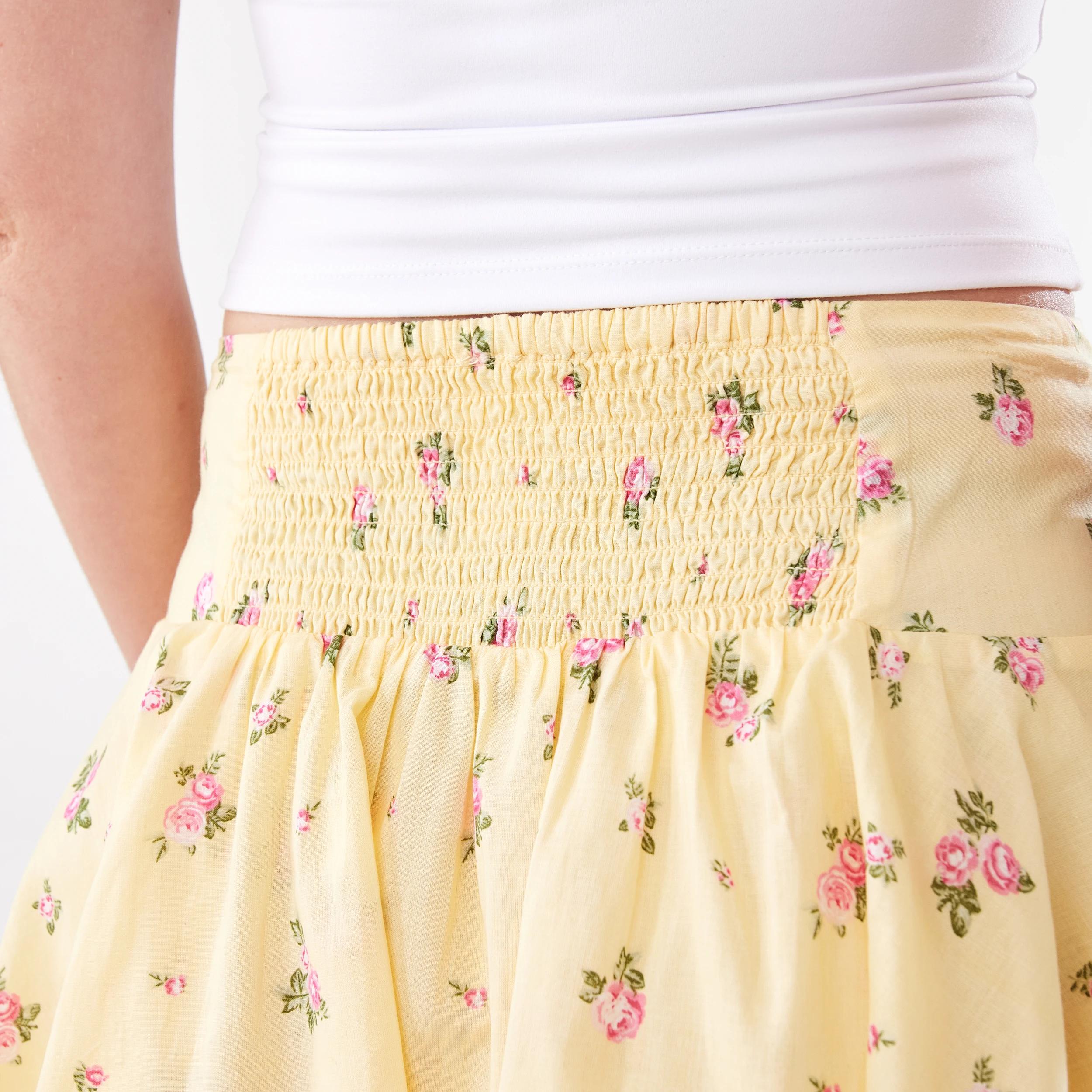 9 Boho Ruffle Mini Skirt Yellow Flw, 9 of 10