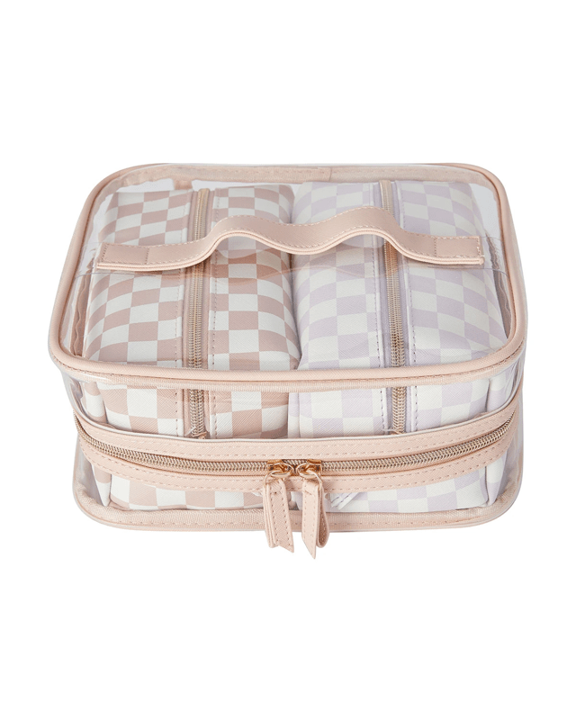 OXX Cosmetics 3 Piece Travel Bag Set - Checkerb
