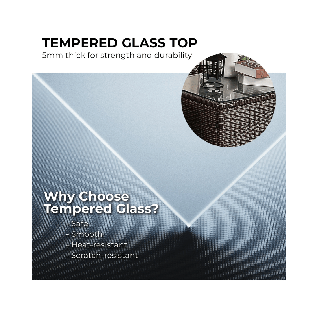 9 Sarantino 5pc Modular Outdoor Lounge Set Pe Rattan - Brown, 9 of 10