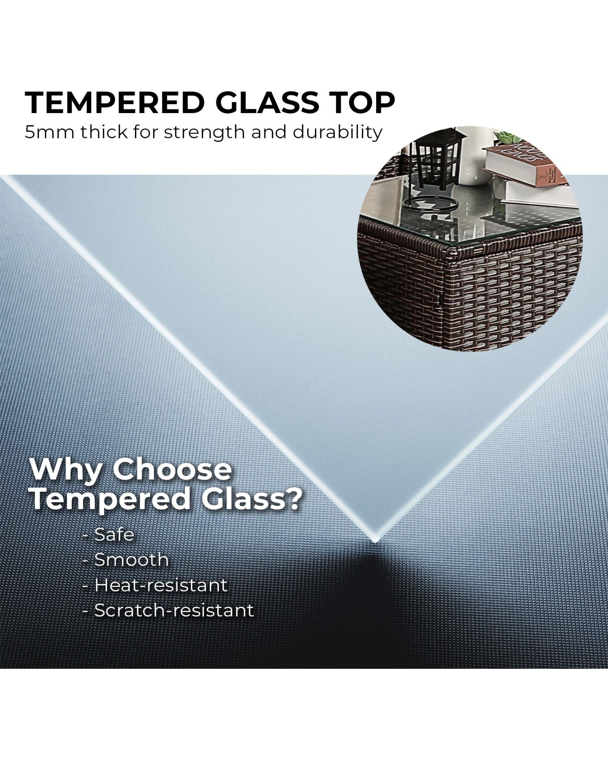 9 Sarantino 5pc Modular Outdoor Lounge Set Pe Rattan - Brown, 9 of 10