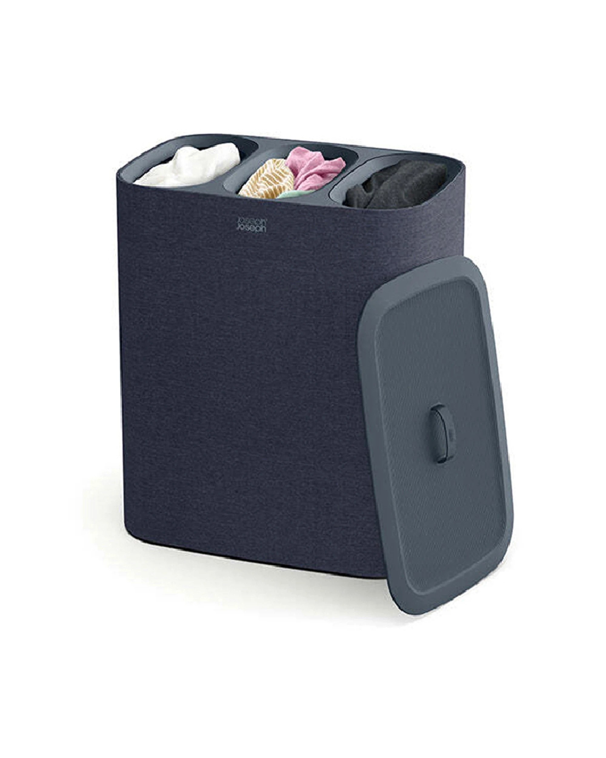 1 Joseph Joseph Tota Trio 90L Laundry Basket Three Compartments Removable - Black, 1 of 6