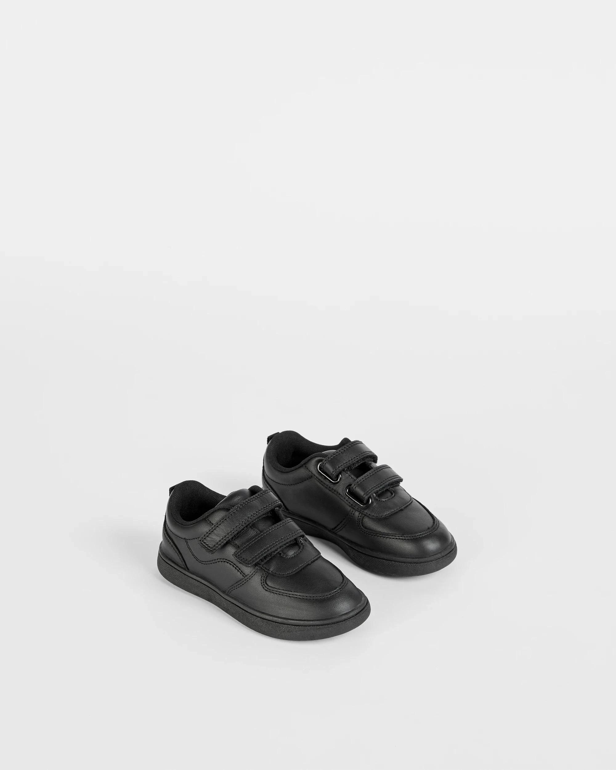 2 Target Youth Kids School Leather Hybrid Double Strap Runner BLACK, 2 of 3