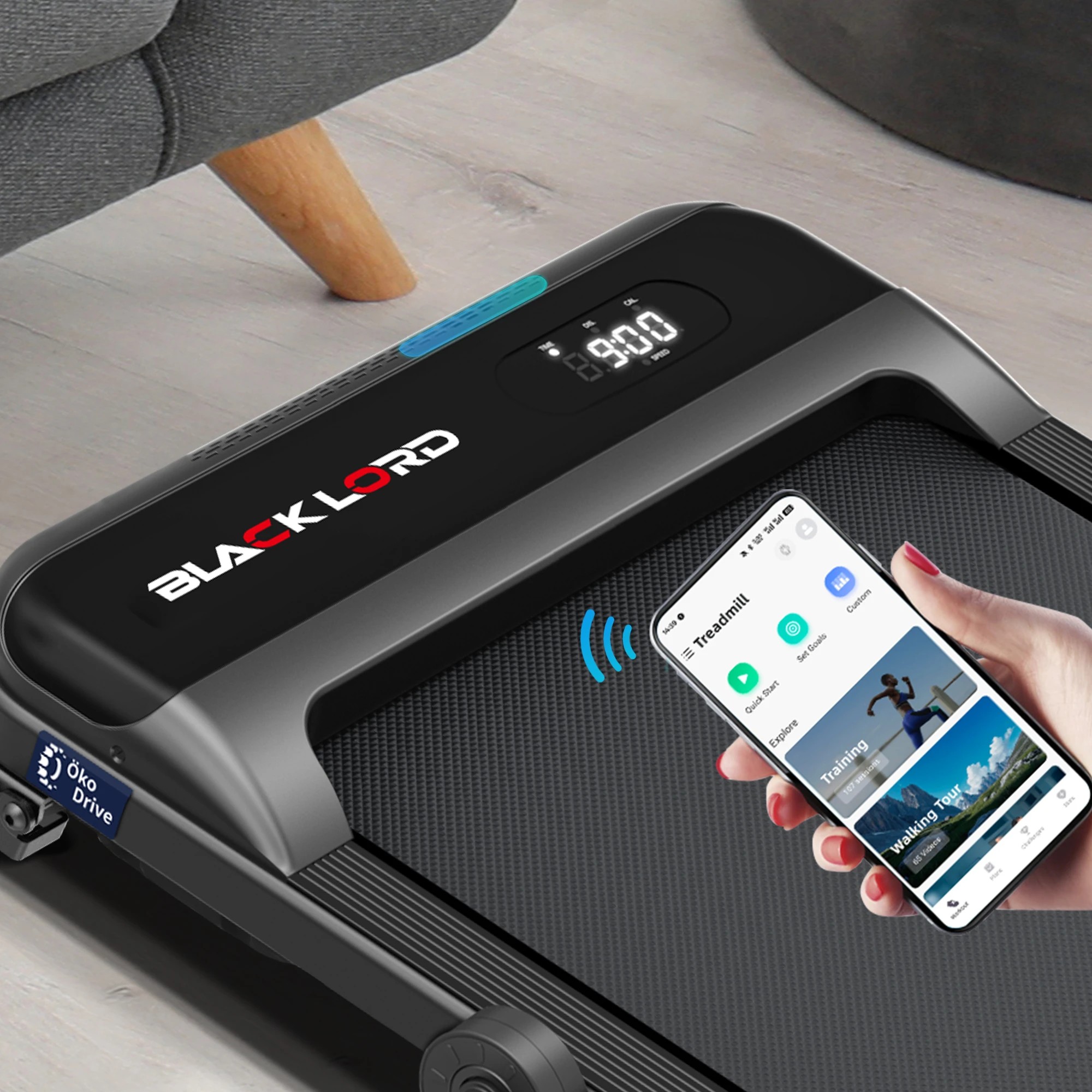 3 Black Lord Treadmill Electric Walking Pad Home Office Incline Foldable - Black, 3 of 9