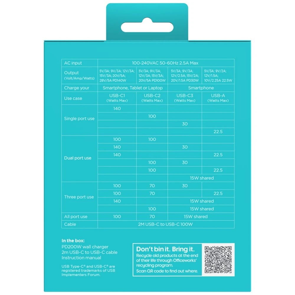 5 J.Burrows 200W GaN 4 Port USB-C/A Wall Charger, 5 of 5