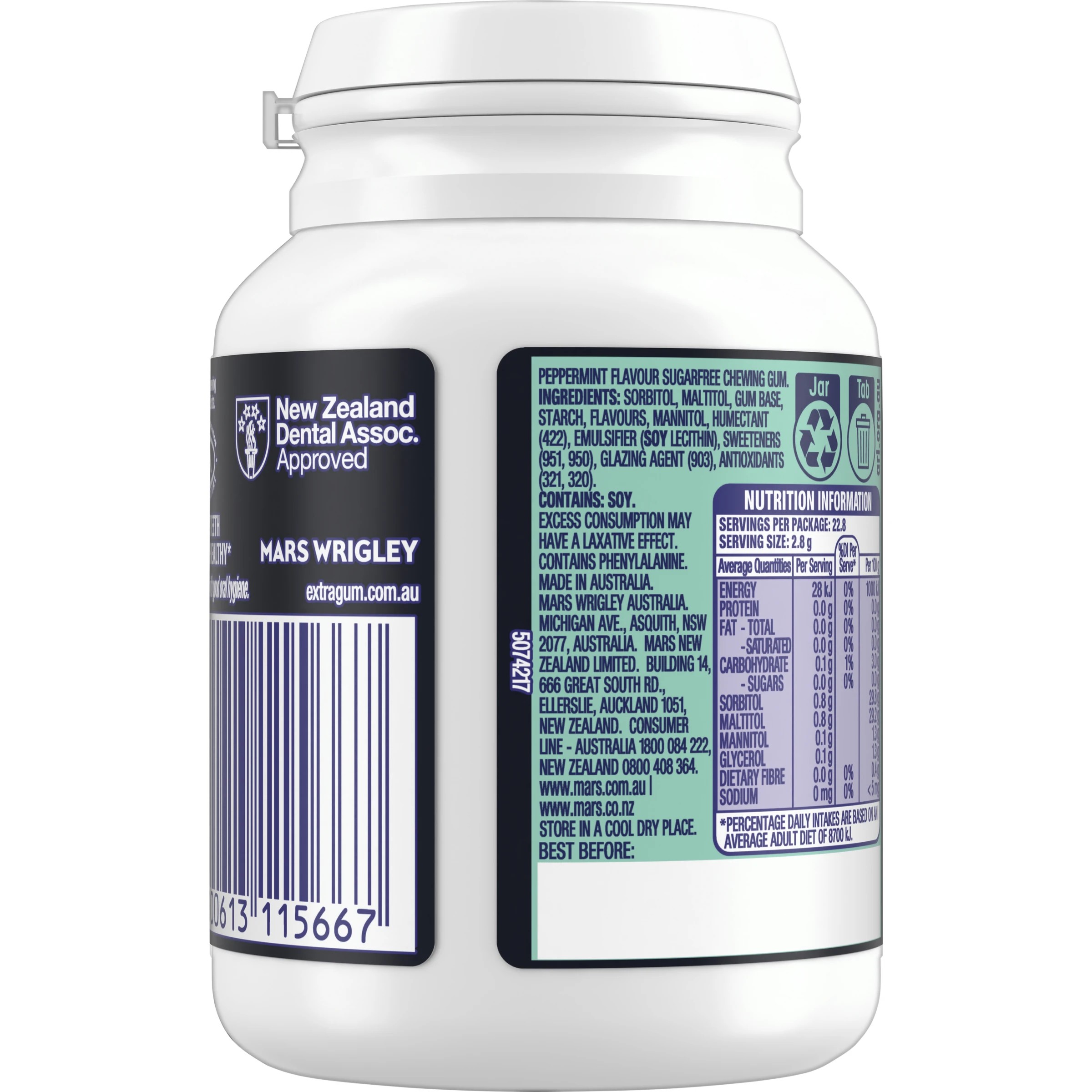 2 46 Piece Wrigley's Extra Intense Mint 64g, 2 of 5