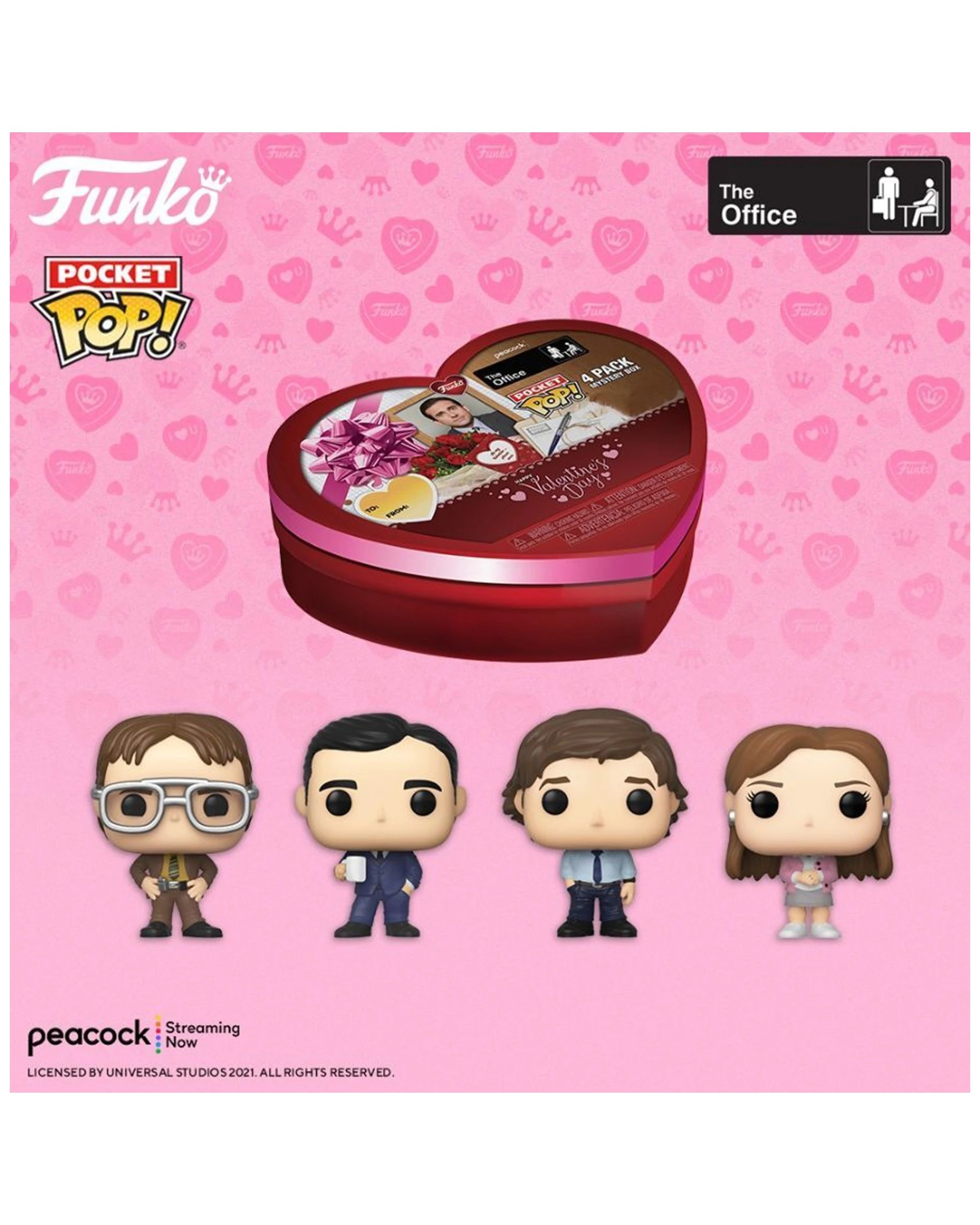 2 POP Vinyl Figurine The Office Valentines Day Pocket 4-Pack 10cm Action Figures - Red, 2 of 3