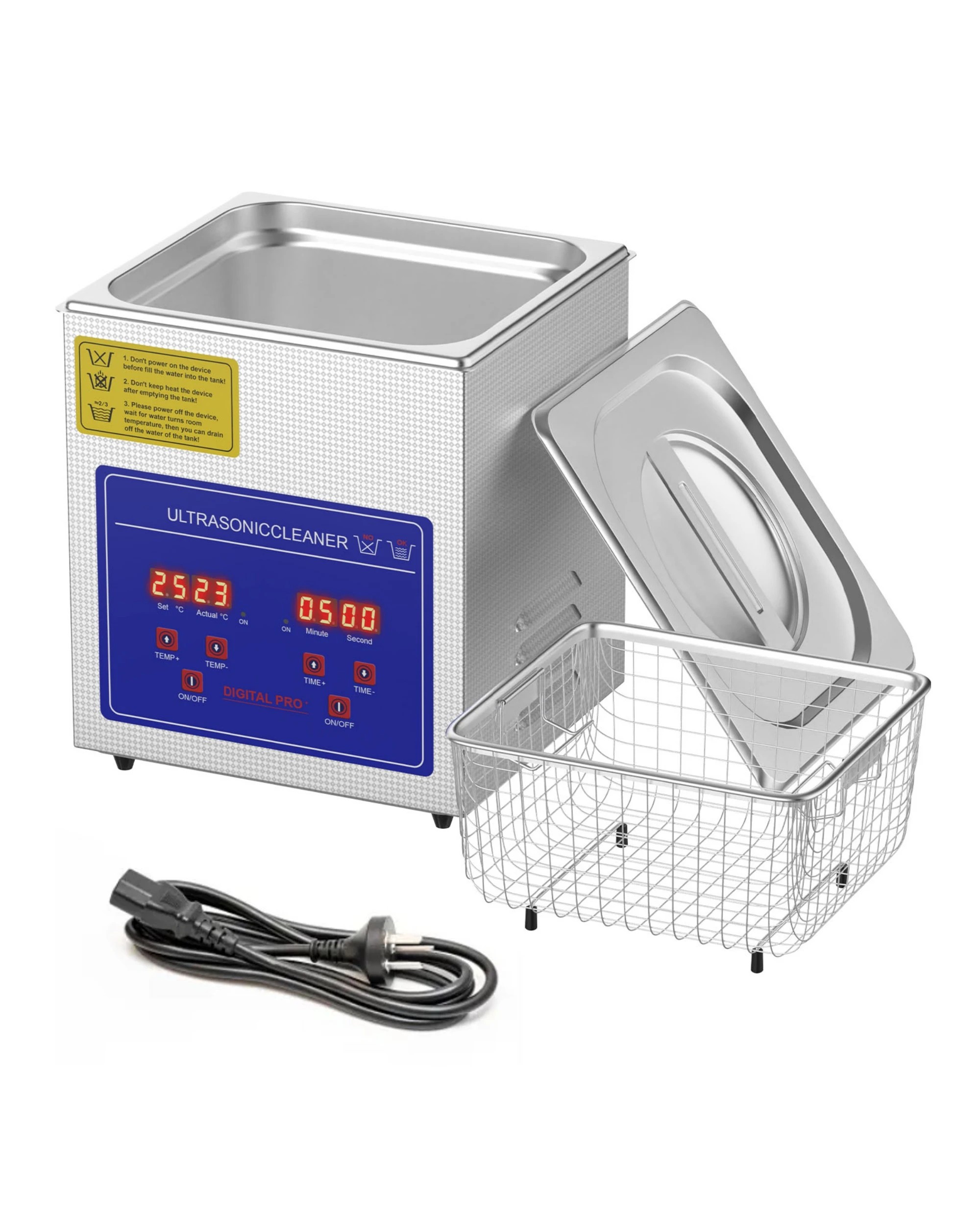 1 ADVWIN 2L Ultrasonic Jewellery Cleaner Machine, 42kHz, SUS 304, for Eyeglasses, Earrings, Rings, Necklaces, Dentures, 1 of 7