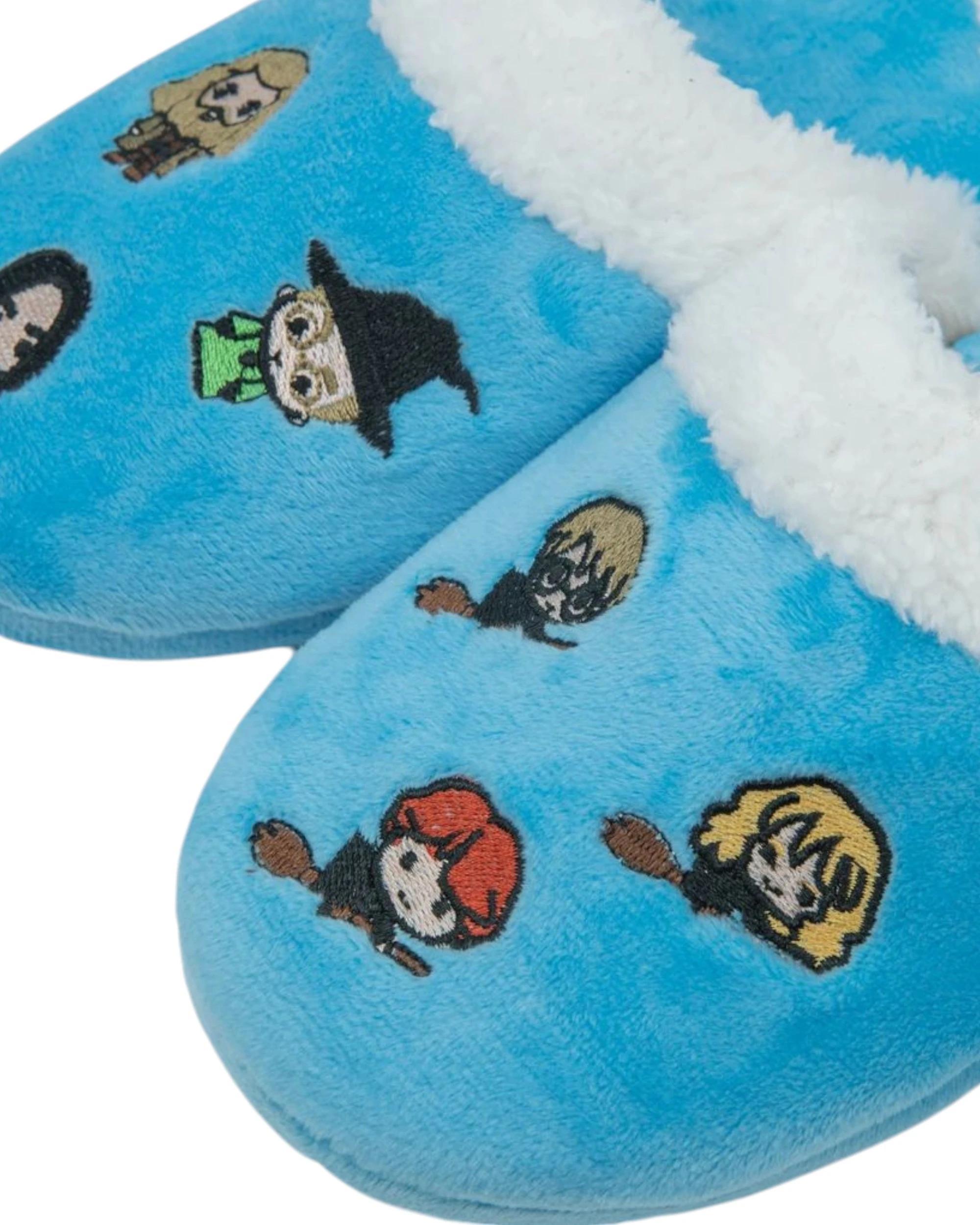3 Harry Potter 2 Pairs Kids Boys Girls & Friends Hogwarts Kawaii Slippers LIGHT BLUE, 3 of 3