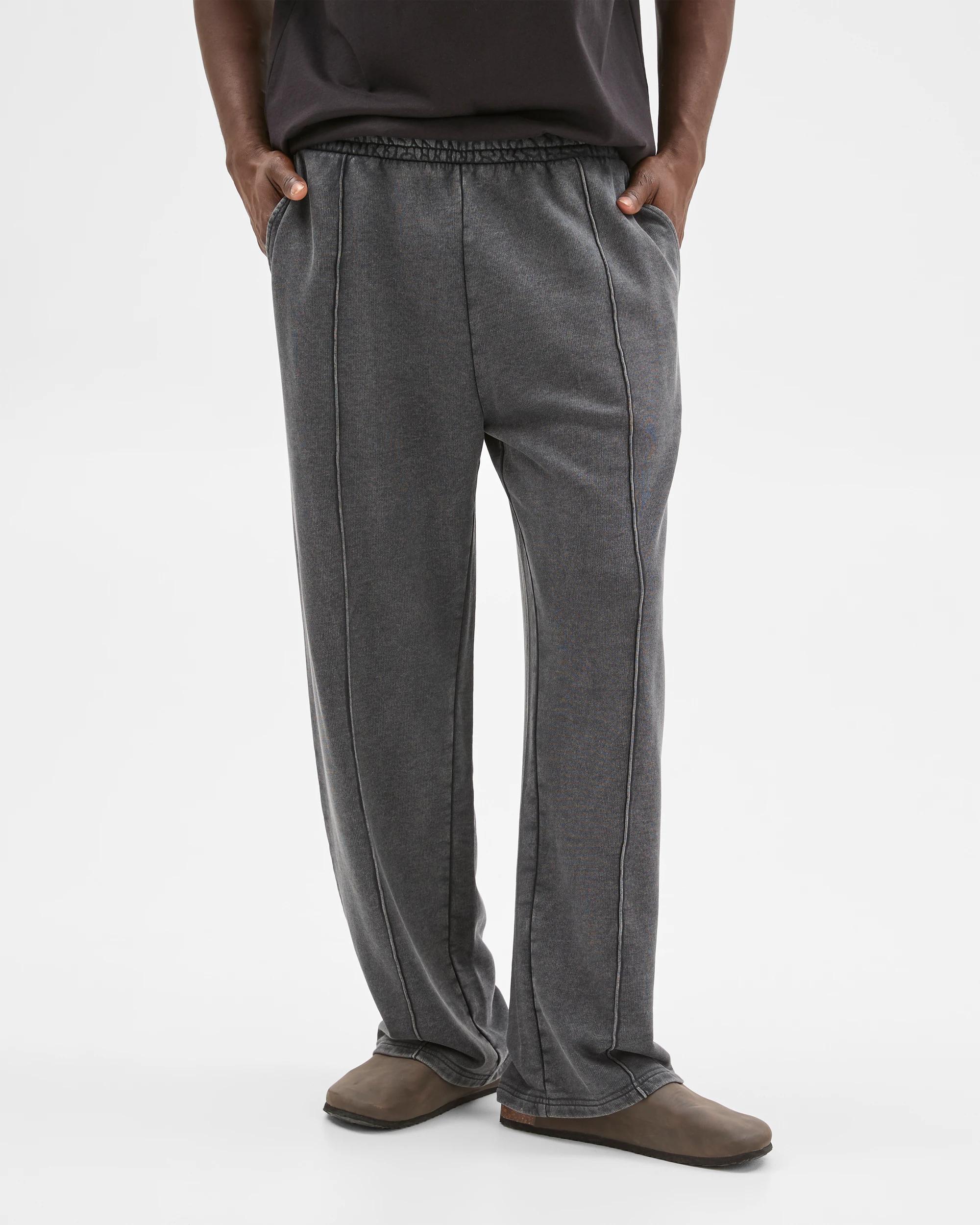 4 Commons Australian Cotton Blend Loose Uncuffed Trackpants WASHED BLACK, 4 of 6