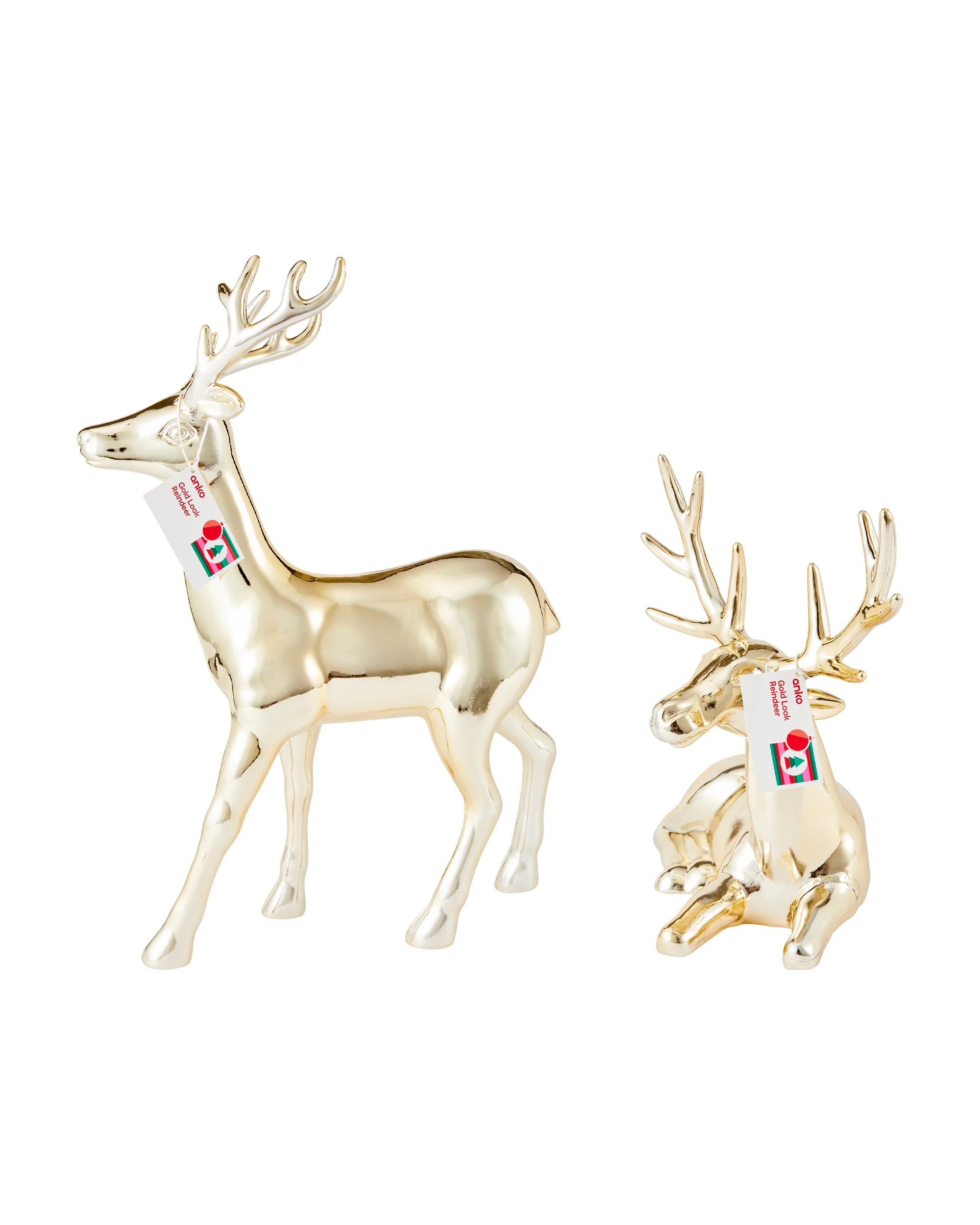 5 Gold Look Reindeer - Assorted, 5 of 5