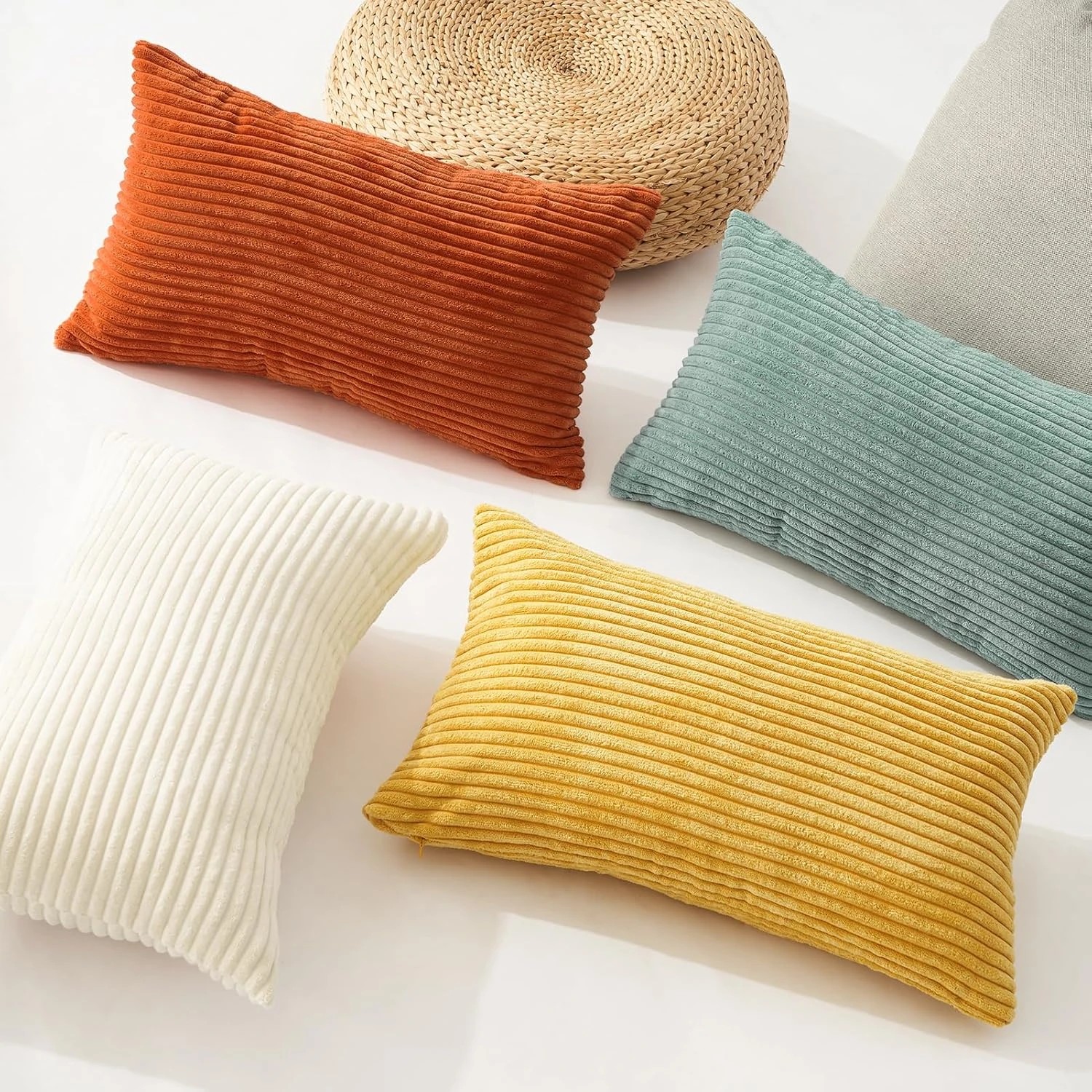 2 Gioia Casa 4-Pack Corduroy Velvet Cushion Covers 30x50cm - Rainbow, 2 of 5