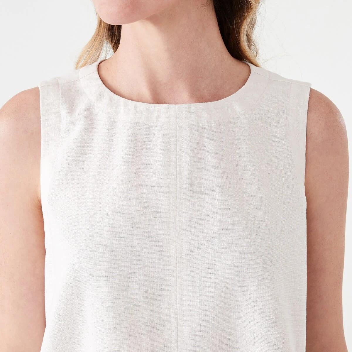 5 Sleeveless Linen Blend Swing Tank NATURAL BEIGE, 5 of 5