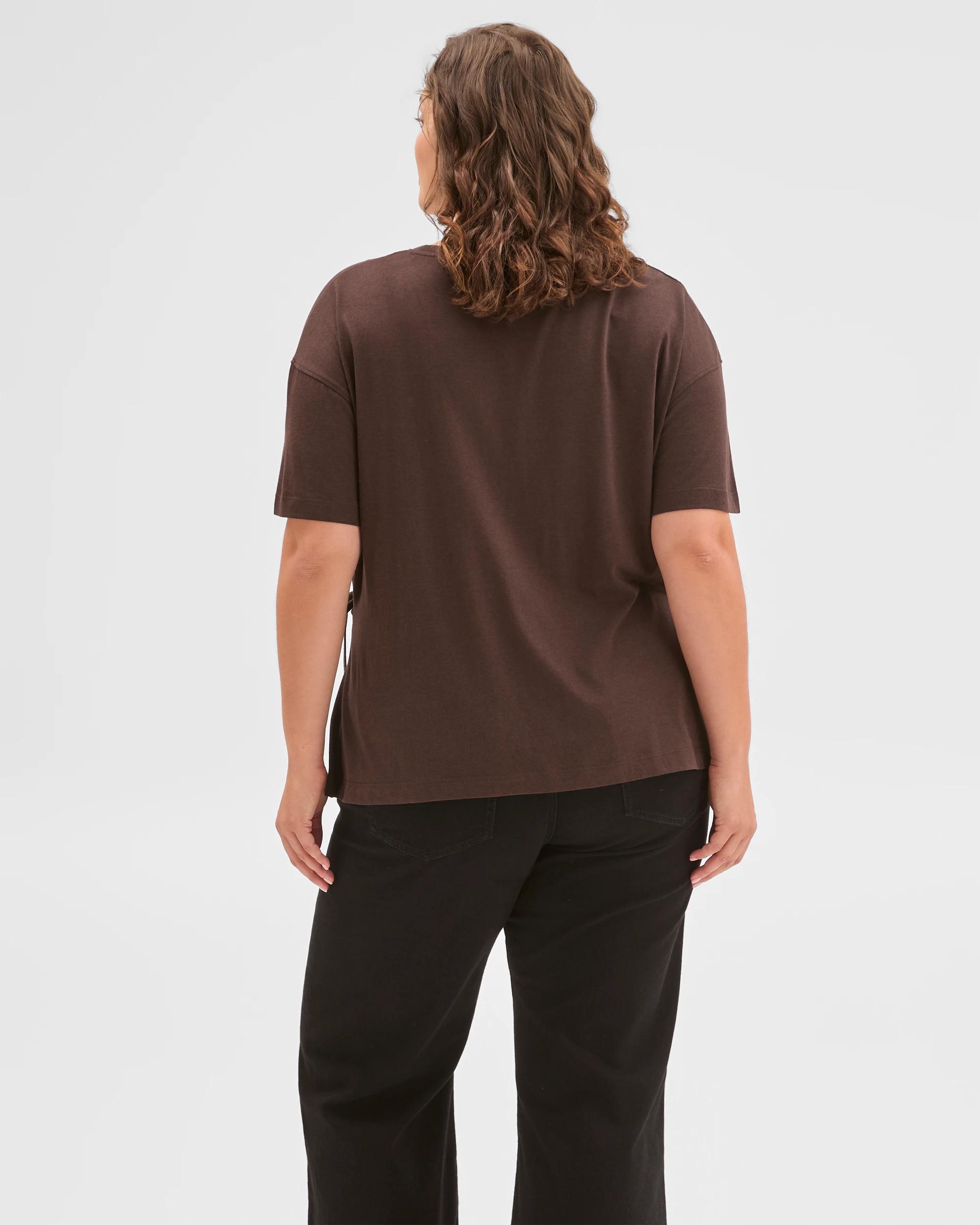 2 Target Curve Plus Size Australian Cotton Blend Side Tie Waist T-Shirt BRUNETTE, 2 of 6