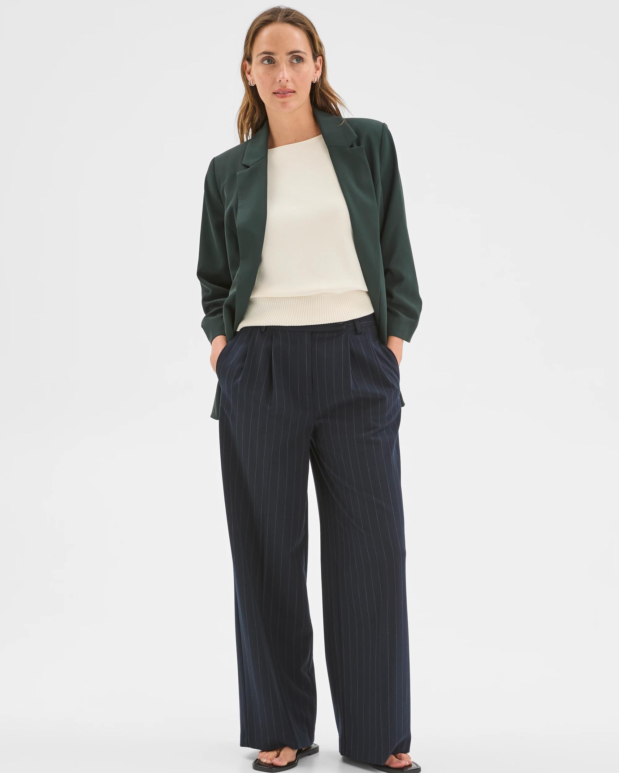 2 Preview Ruched Sleeve Blazer MID JADE, 2 of 6