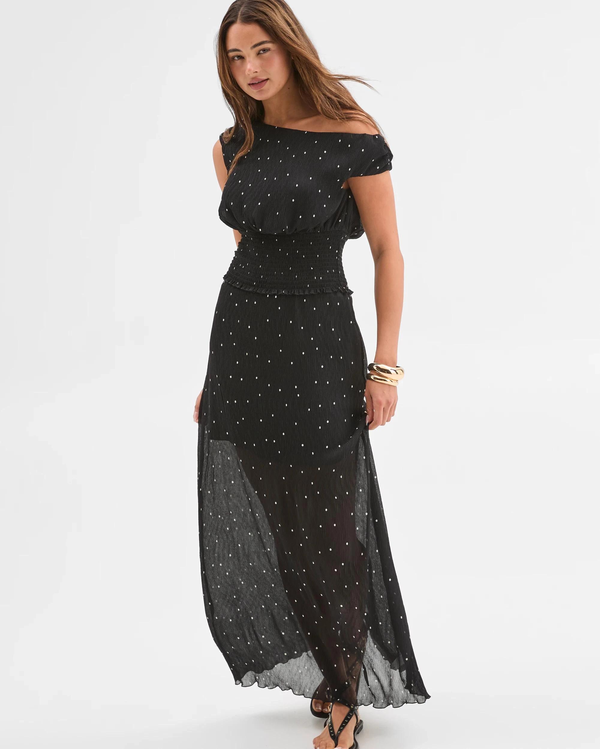 2 Lily Loves Polka Dot Midi Skirt BLACK, 2 of 5