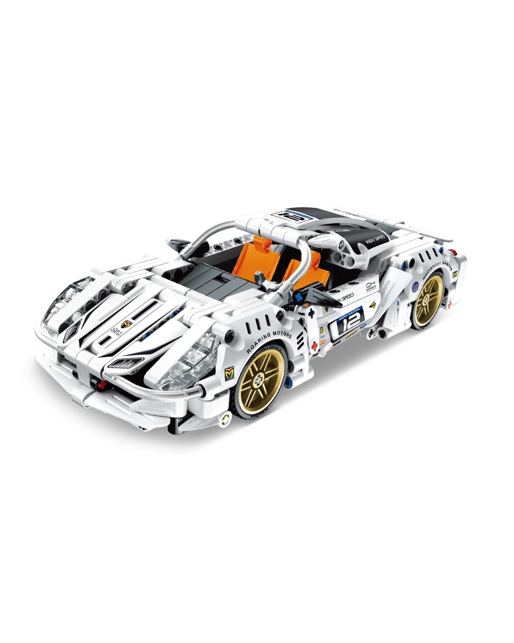 2 iM.Master Mechanical Master Pull Back Super Car White 437 Piece Model Kit - 5812 - White, 2 of 5