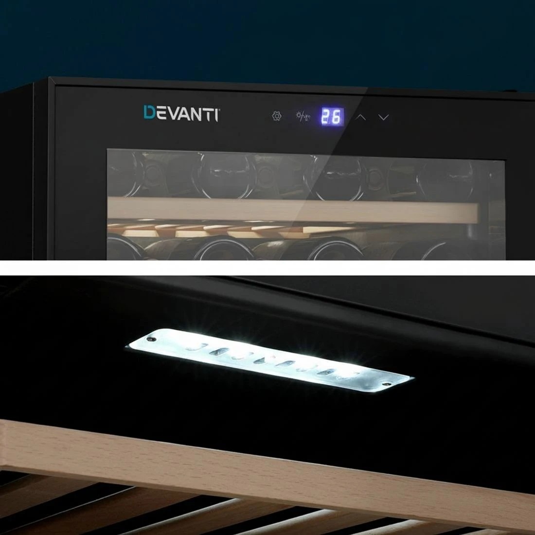 6 Devanti Wine Fridge Cooler 66 - Black, 6 of 7