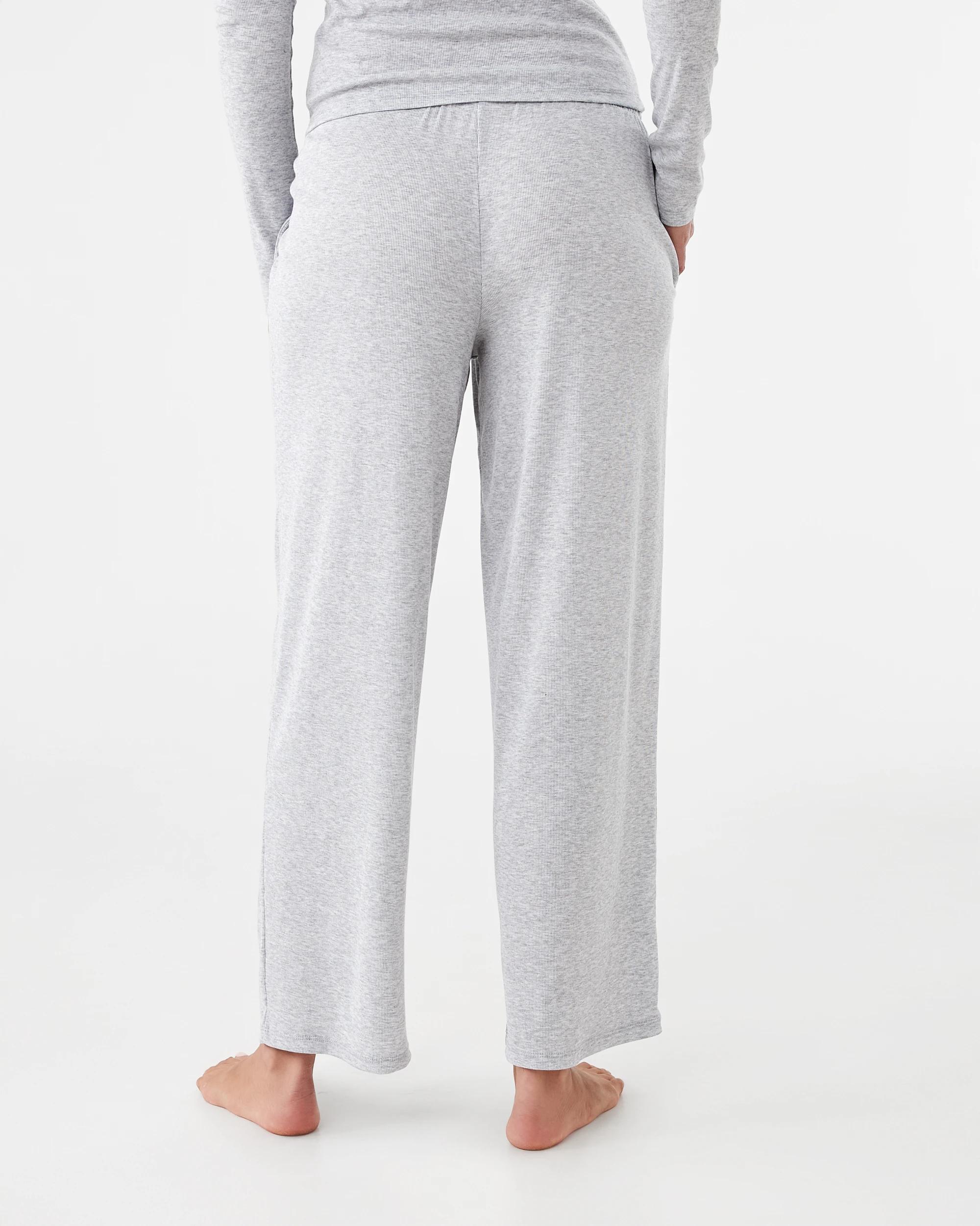 3 Rib Wide Leg Comfort Pants SILVER MARLE, 3 of 6