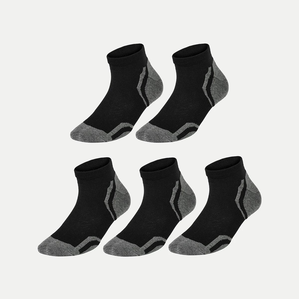 1 5 Pack Low Cut Mesh Sport Socks BLACK, 1 of 3