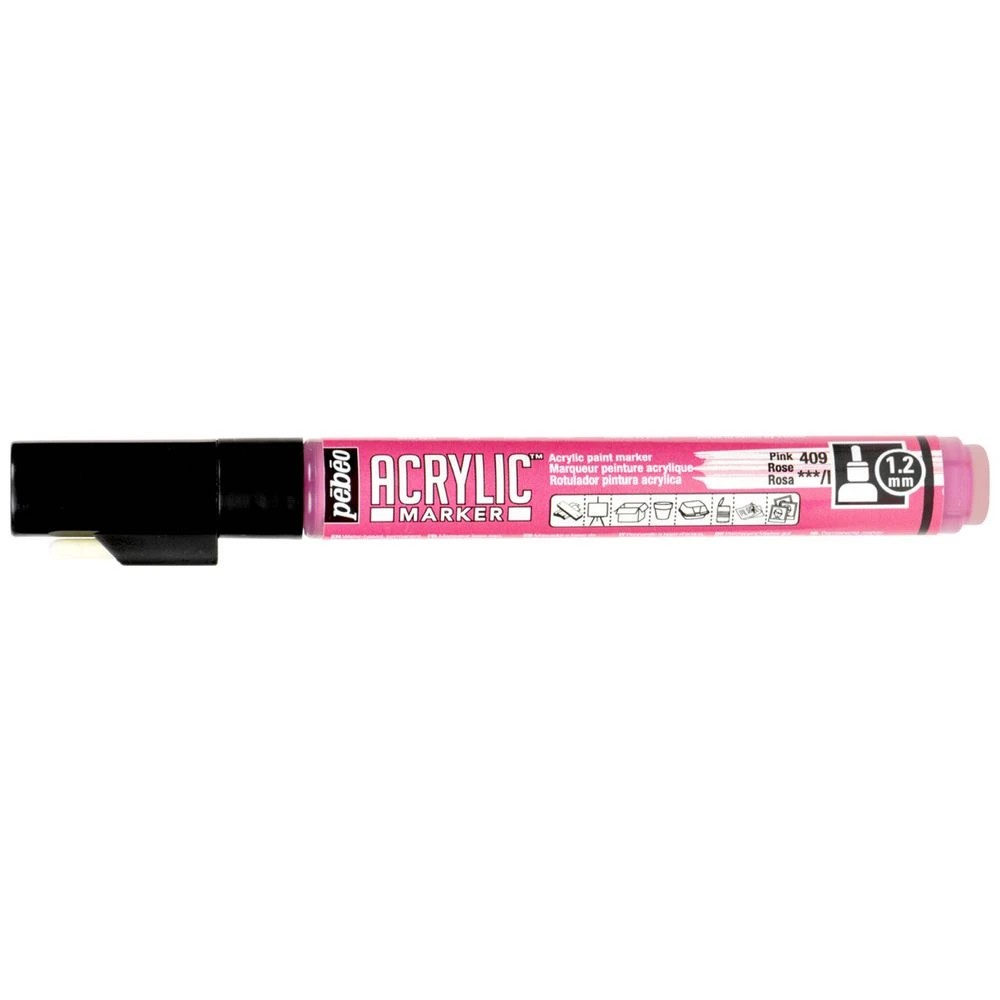 1 Pebeo Acrylic Paint Marker 1.2mm Pink, 1 of 3