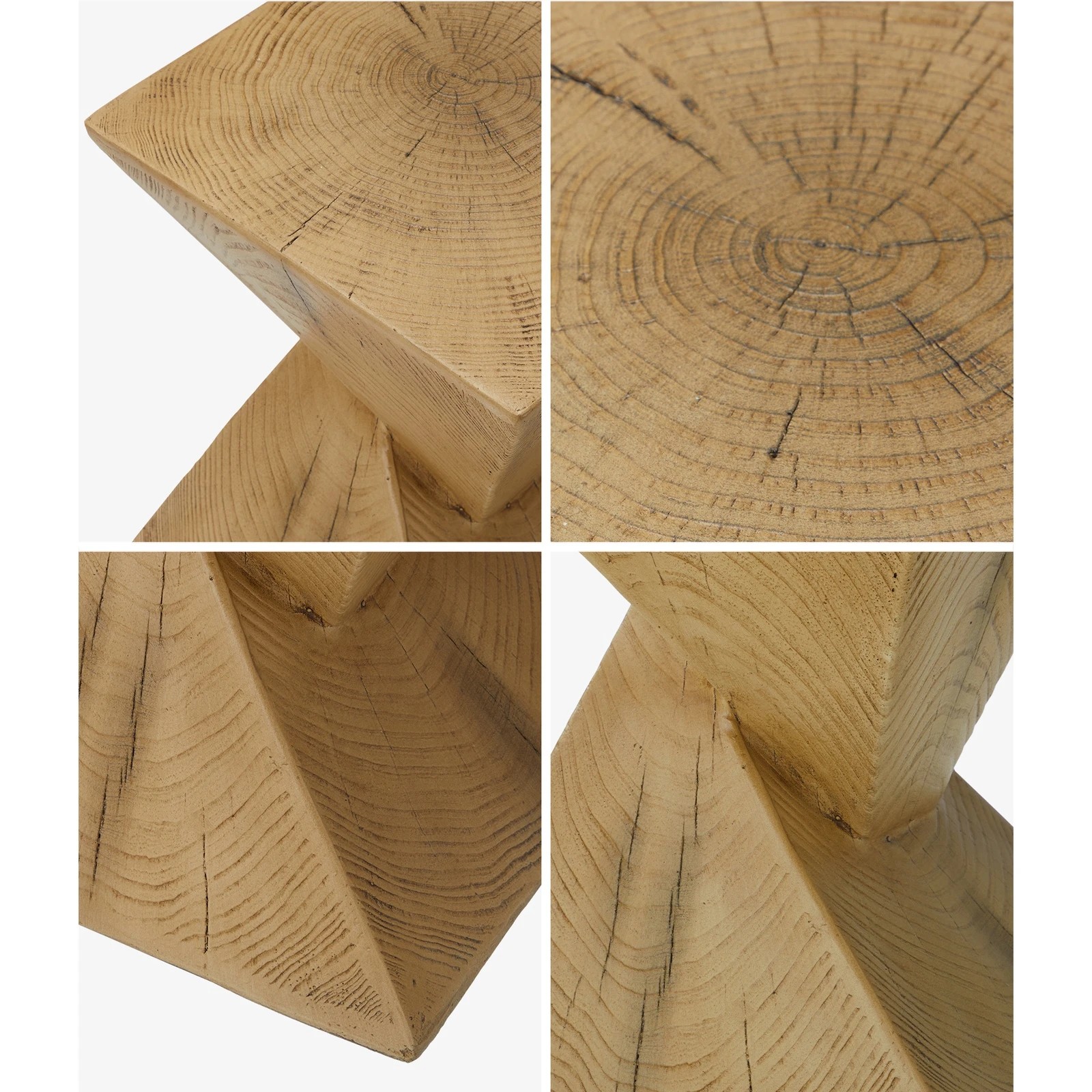 3 Oikiture Side Table Coffee Bedside End Stool Stand Magnesium Cement Outdoor
 - Natural, 3 of 8