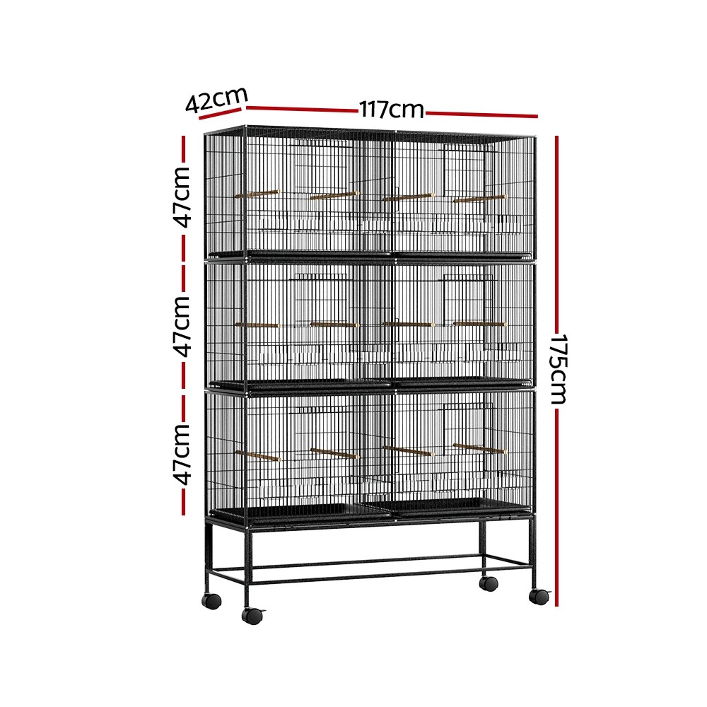 2 i.Pet Bird Cage 175cm Large Aviary - Black, 2 of 6