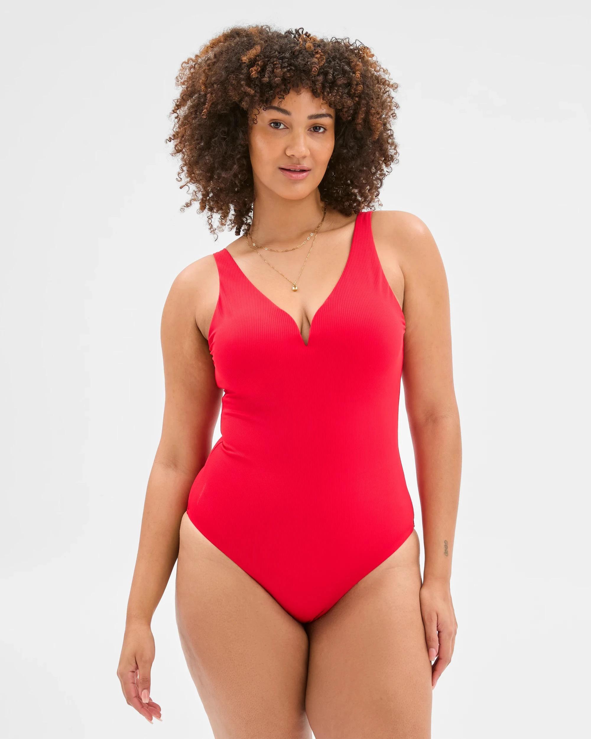 4 Target Resort Smooth Plunge One Piece Bathers - Shape Your Body CRIMSON, 4 of 7