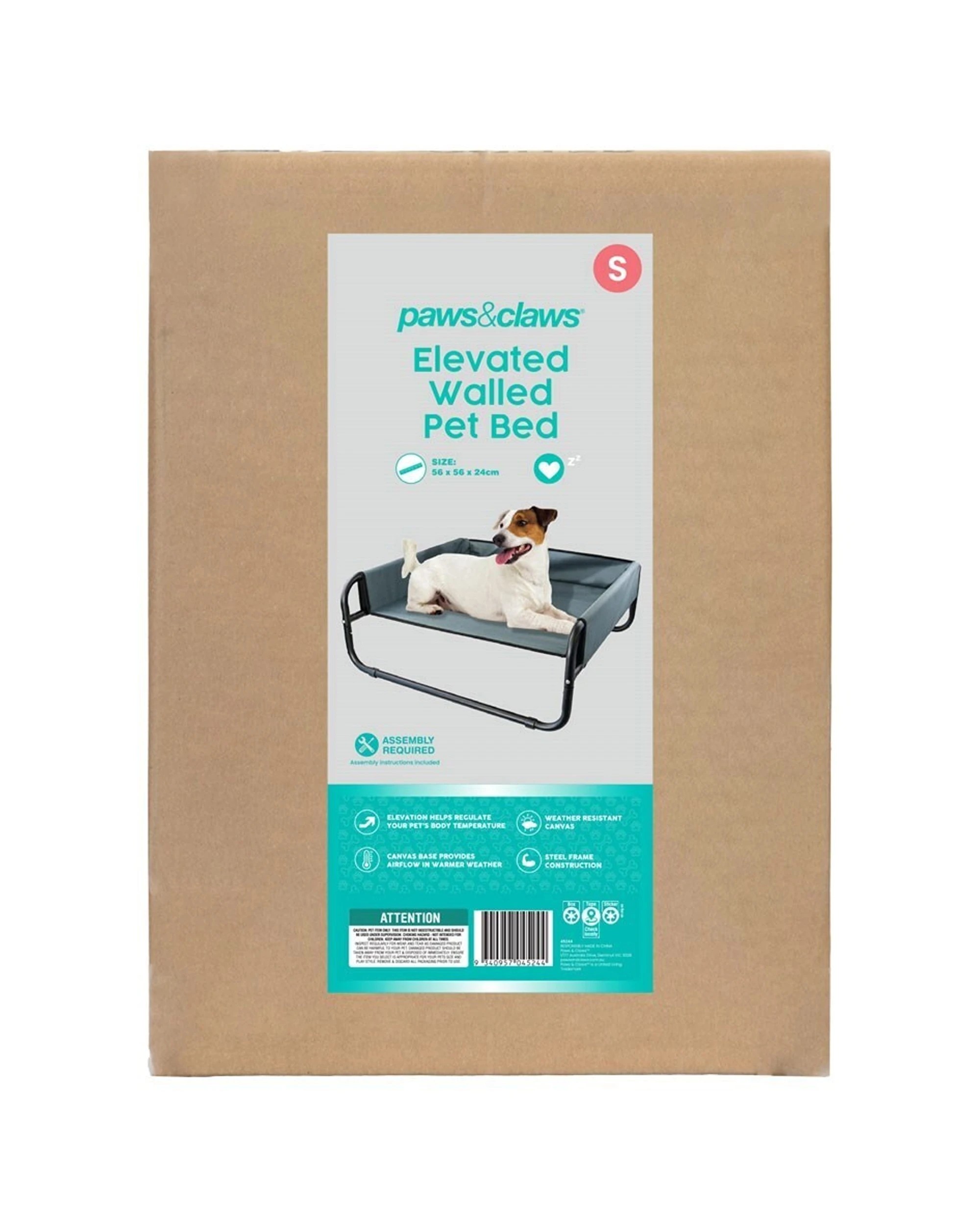 4 Paws And Claws Elevated Walled Pet Bed - Small Pack Of 2 56cm Durable -
 - charcoal, 4 of 4