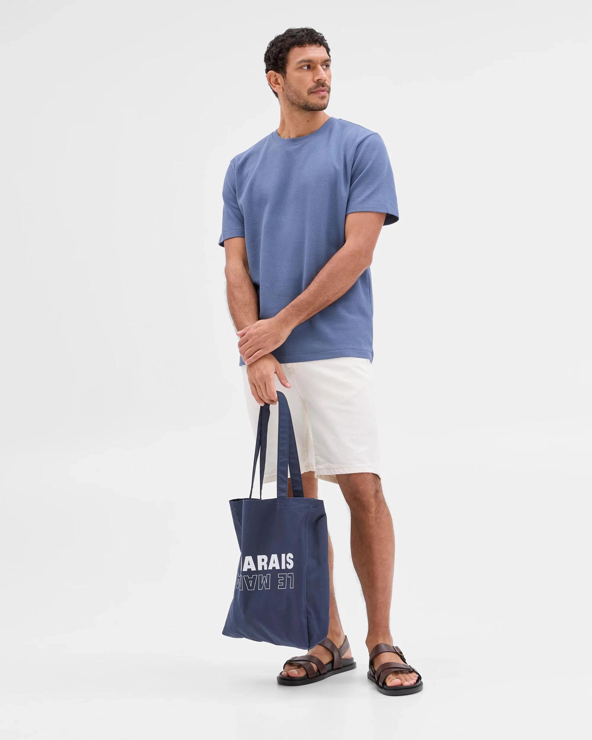 1 Target Australian Cotton Blend Textured T-Shirt BLUE, 1 of 5