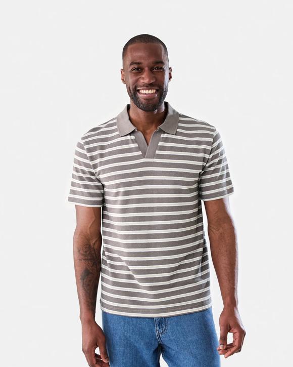 Textured Stripe Polo Shirt