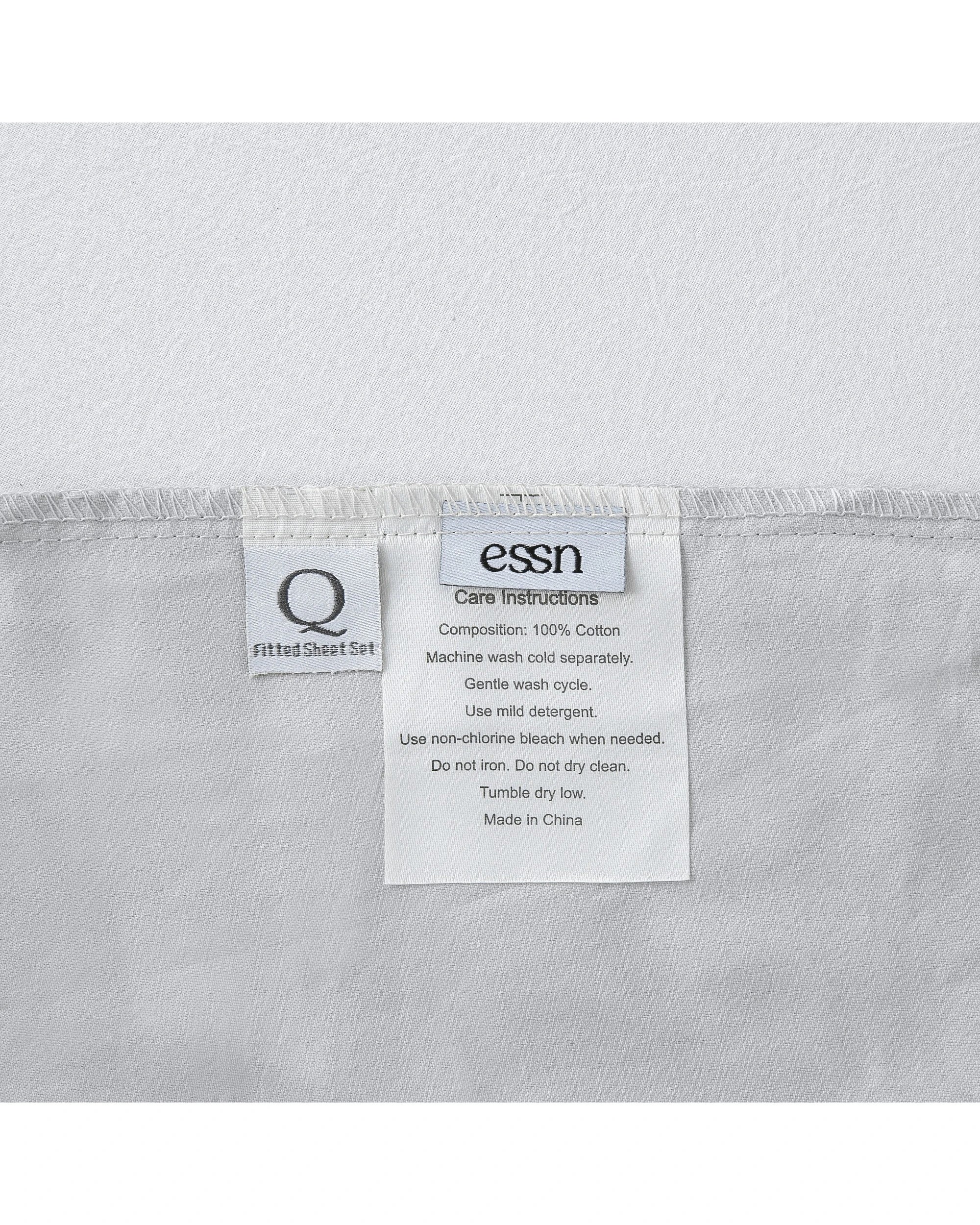 6 ESSN 500TC Cotton Sateen Fitted Sheet Set - King Bed - Silver, 6 of 9