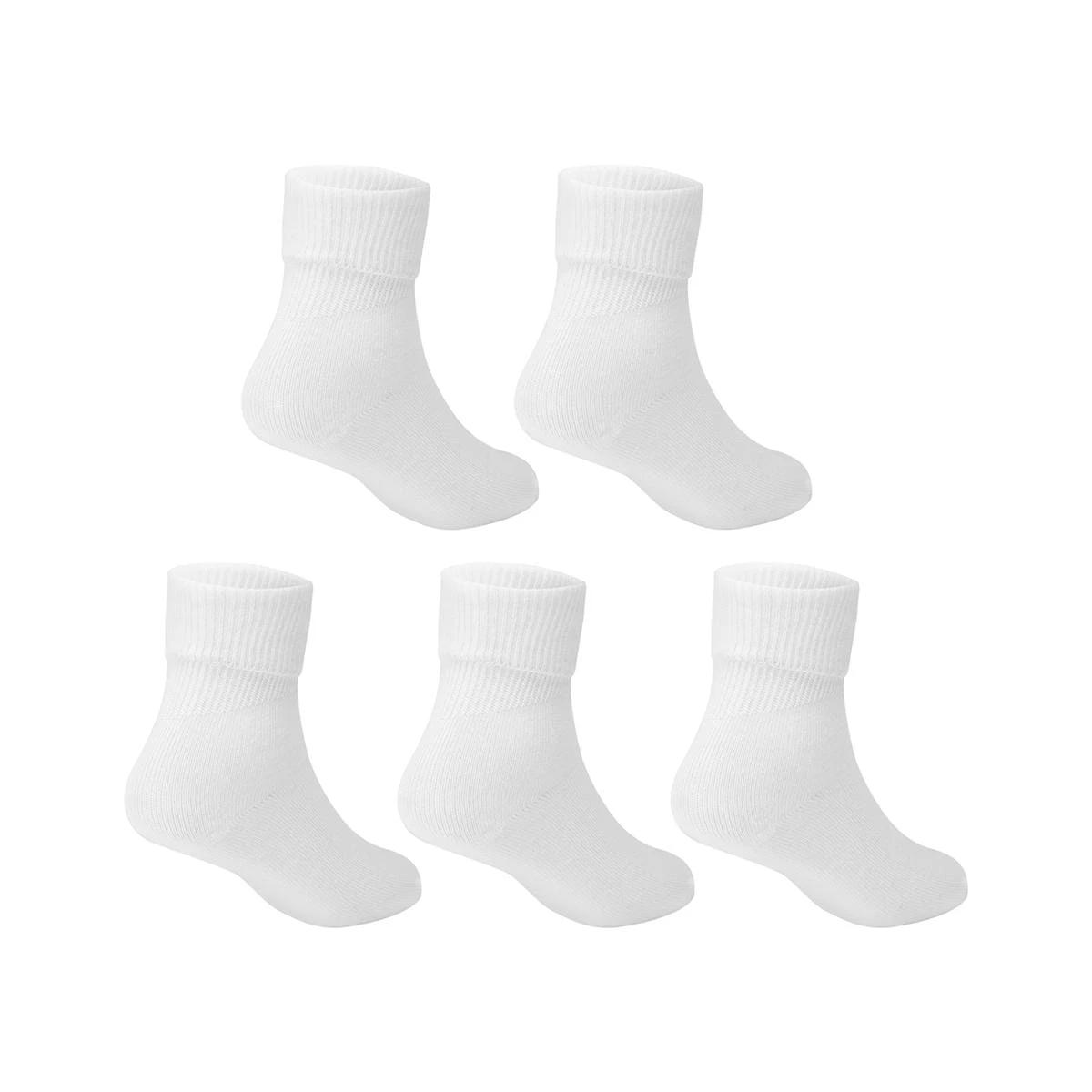 2 5 Pack School Turn Over Top Socks WHITE, 2 of 3