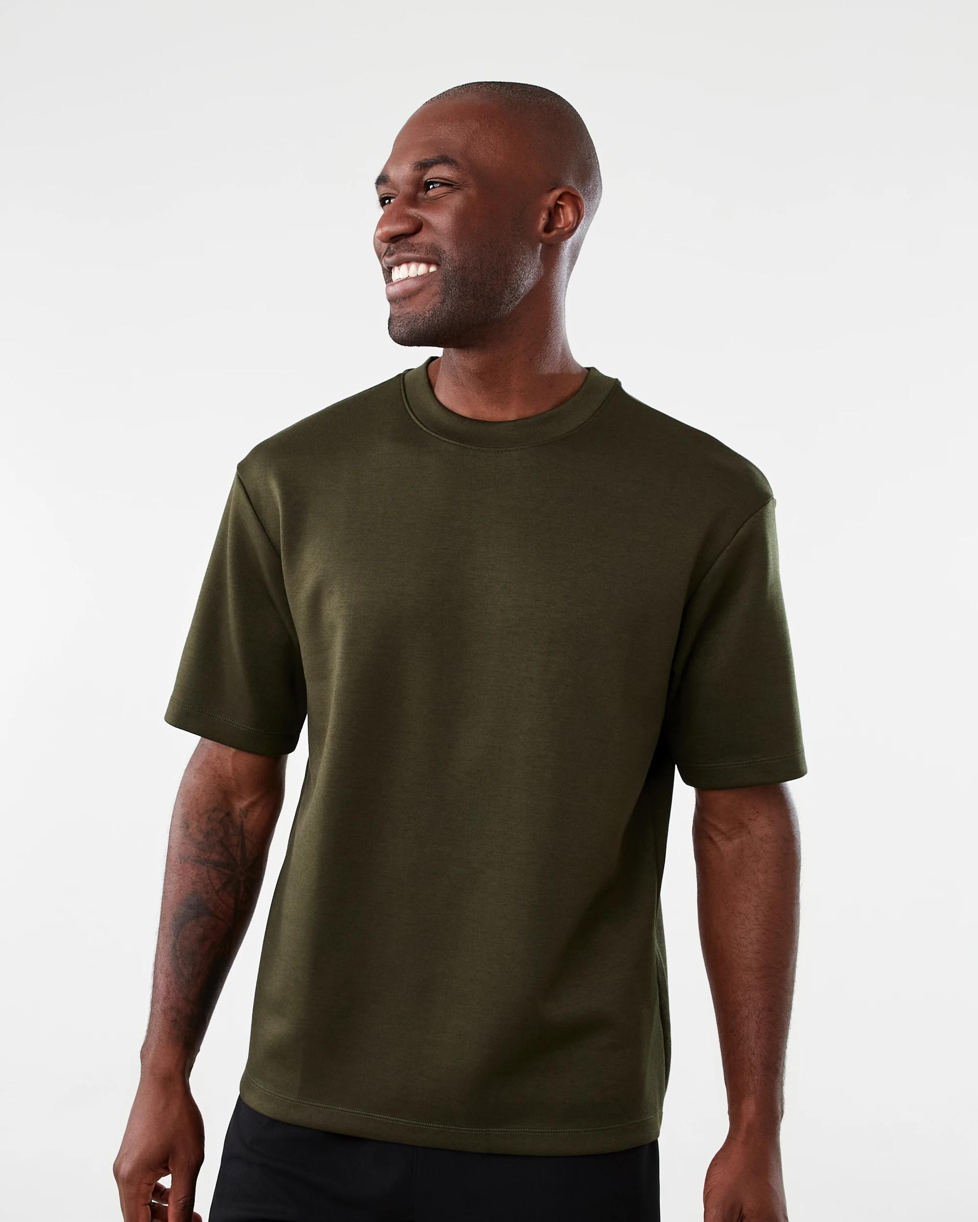 1 Active Mens Oversized Scuba T-shirt Grn Forest, 1 of 6