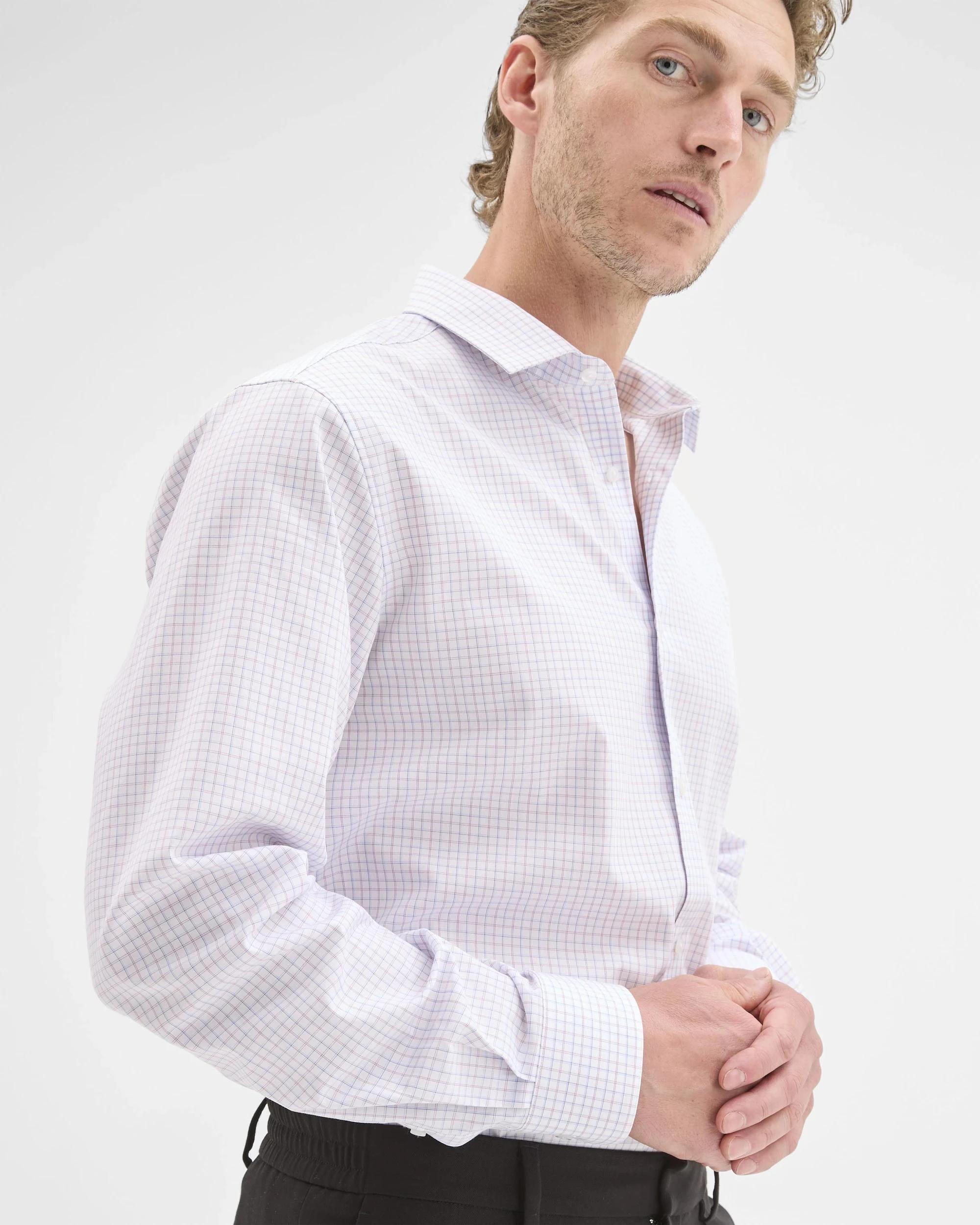 4 Australian Cotton Check Shirt - Preview BLUE LILAC CHECK, 4 of 8