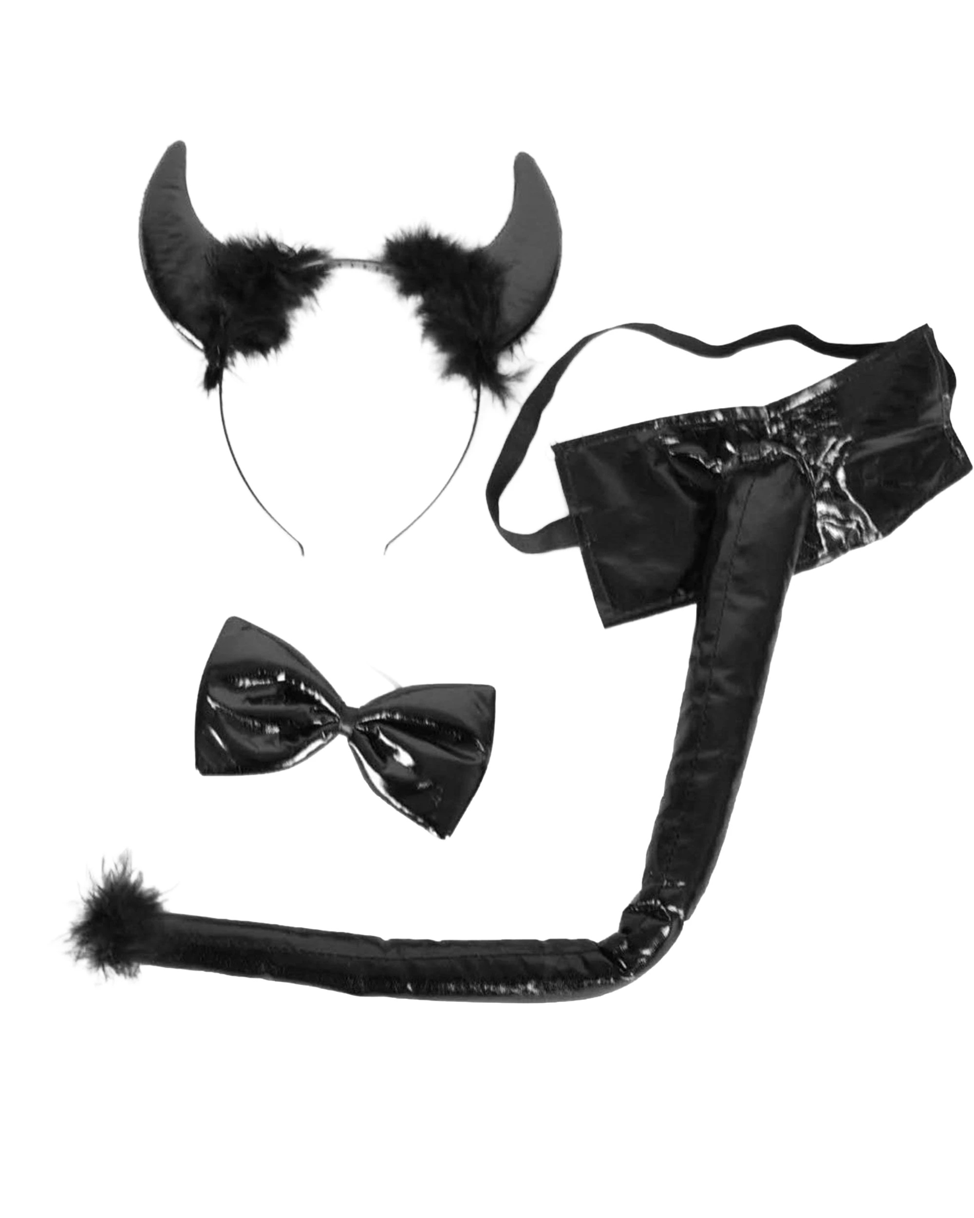 1 JD Party 3pc Deluxe Animal Set Devil Black Party Costume Accessory - Black, 1 of 1