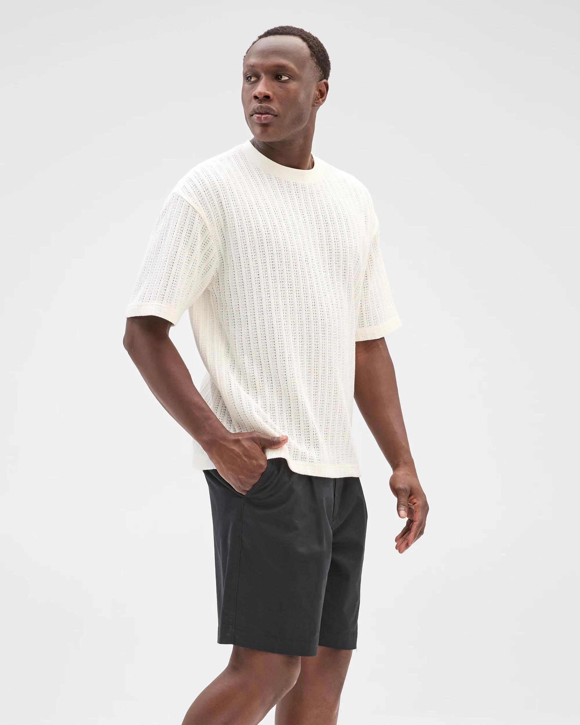 4 Commons Australian Cotton Blend Heavyweight Knit T-Shirt CLOUD WHITE, 4 of 6