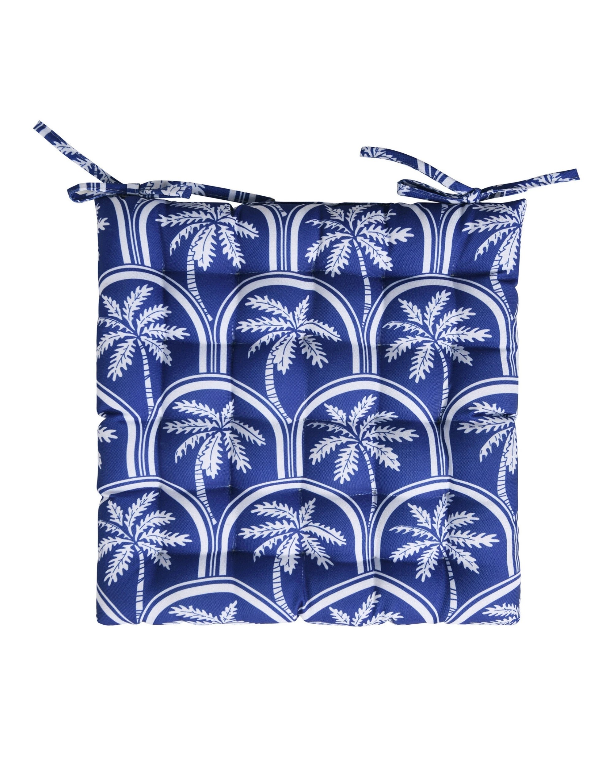 2 Vibes Isola Palms Printed Outdoor Seat Cushions (Set of 4) 40x40cm - Blue Palms, 2 of 8